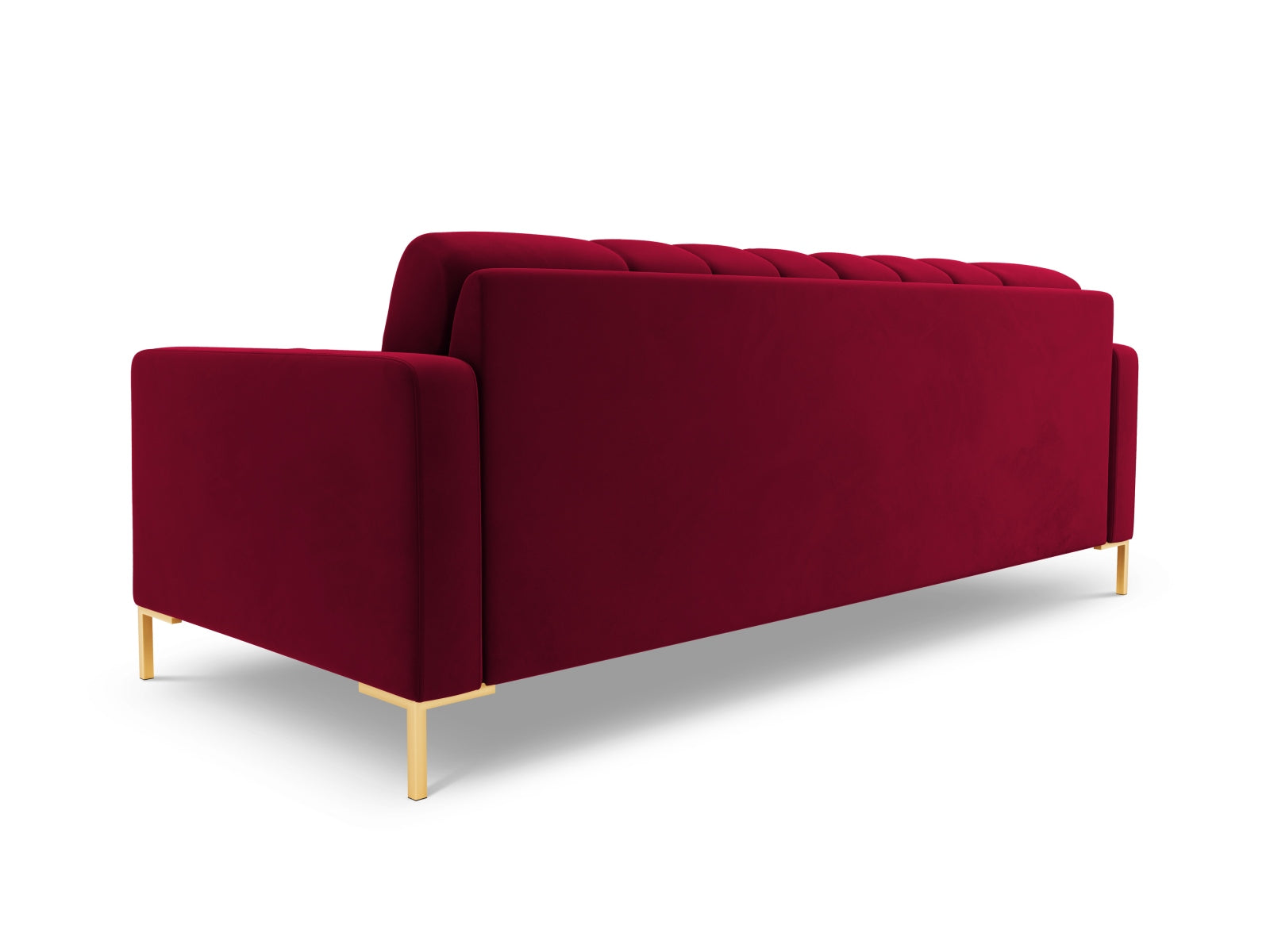 Modernes 4-Sitzer Sofa Bali in Red-Bluvel, ideal für gesellige Runden und stilvolle Einrichtung, vereint Komfort und zeitgemäßes Design.
