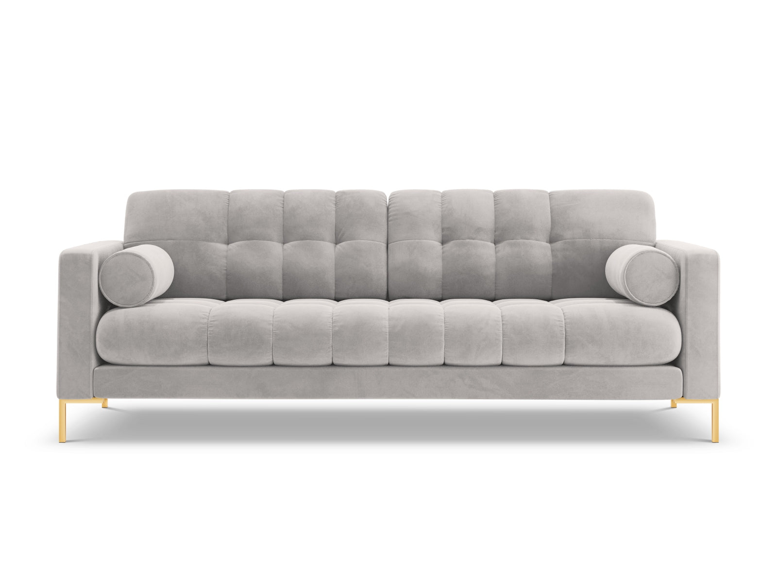 Modernes 4-Sitzer Sofa Bali in hochwertigem Silver-Bluvel, perfekt für gemütliche Zusammenkünfte und stilvolle Einrichtung.