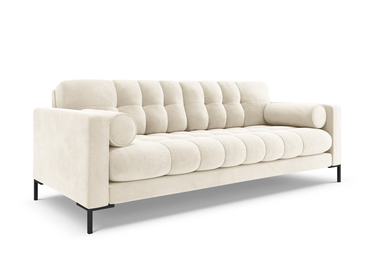4er Sofa Bali von Cosmopolitan Design, gepolstert, mit Dekokissen auf schlanken Metallbeinen