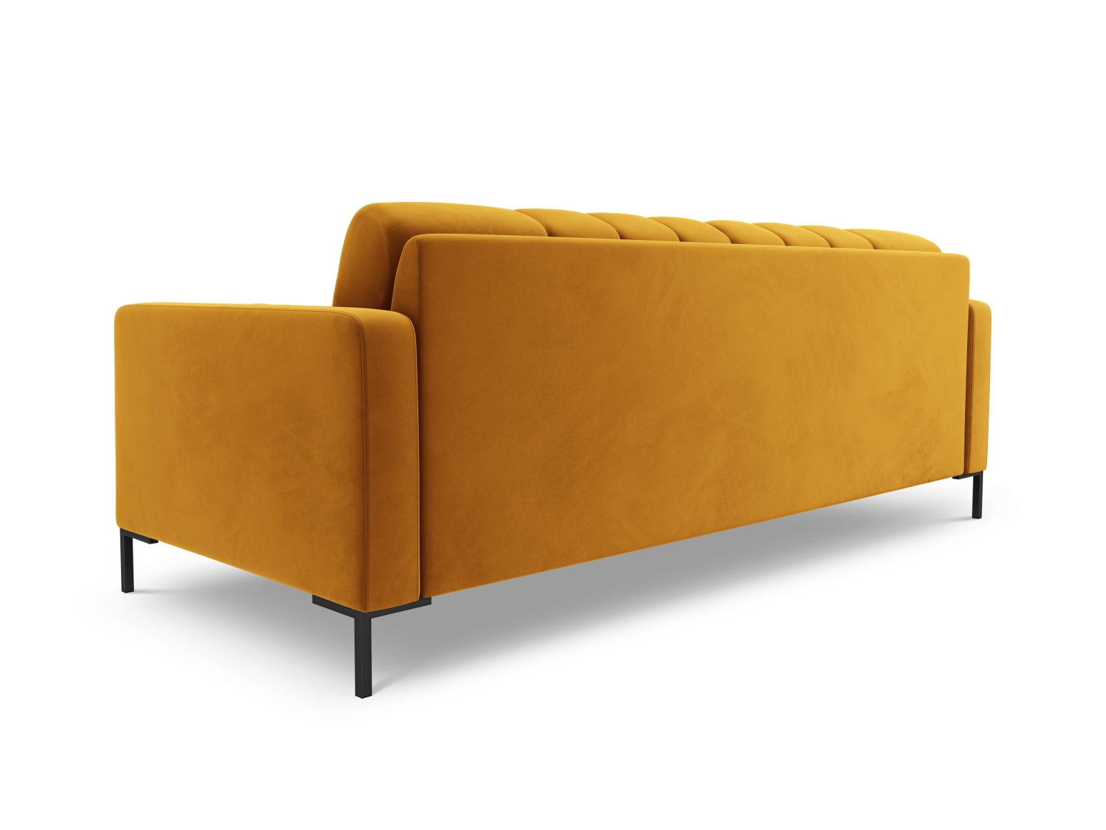 Elegantes 4-Sitzer Sofa Bali in trendigem Yellow-Bluvel, ideal für einladende Wohnräume und gesellige Abende.