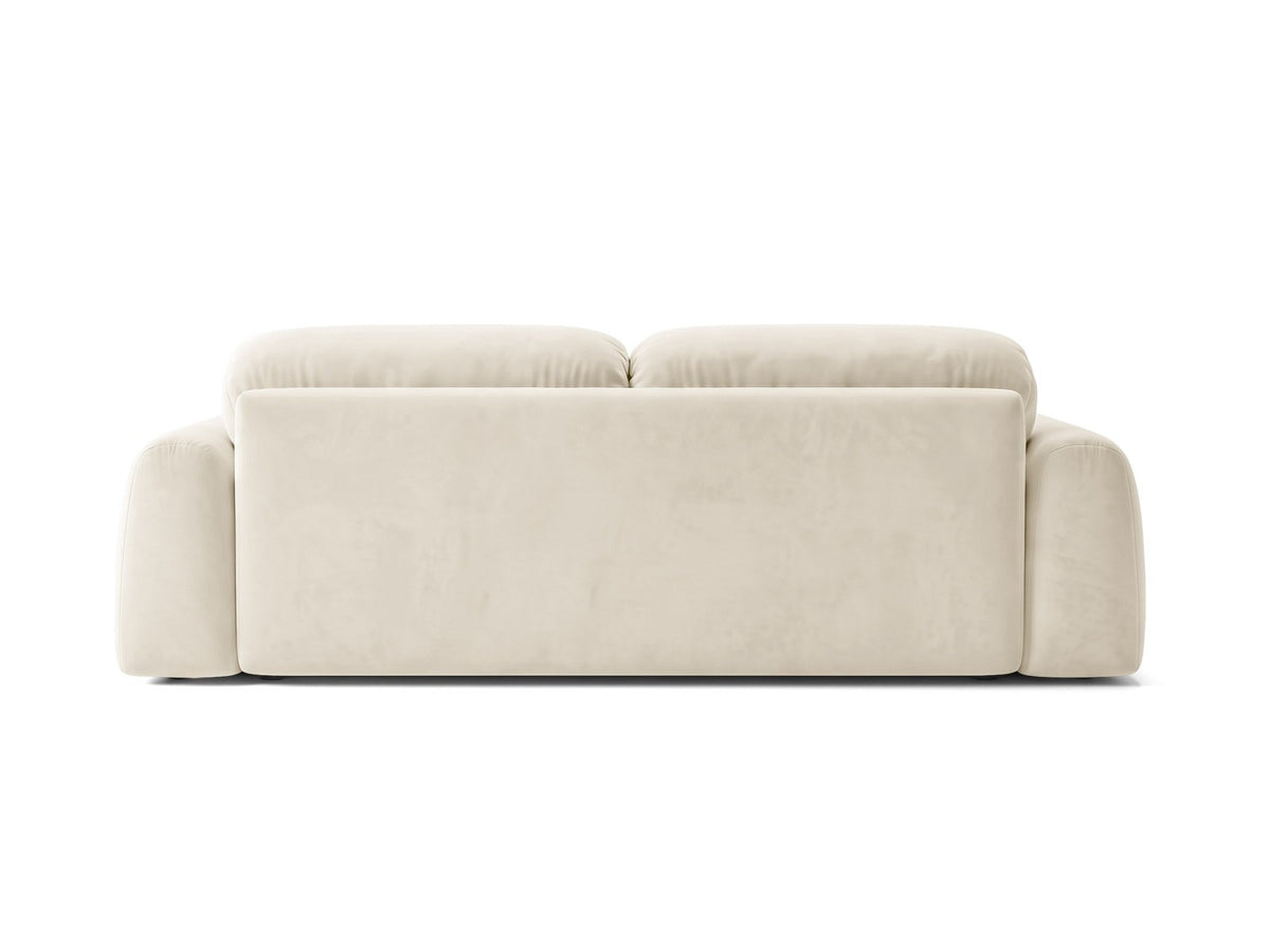 4er Sofa Milan mit Bluvel-Bezug, schwarzen Beinen und niedriger Rückenlehne