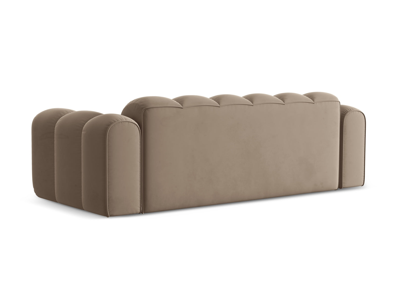Elegantes 4-Sitzer Sofa Treno in hochwertigem Cappuccino-Bluvel, ideal für moderne Wohnräume und gesellige Stunden.