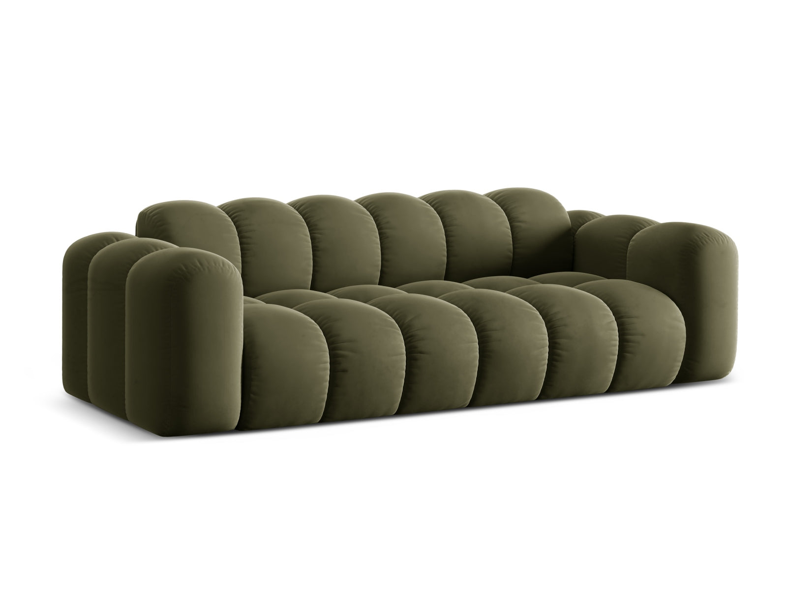 Elegantes 4-Sitzer Sofa Treno in stilvollem Green-Bluvel, ideal für moderne Wohnräume, erhältlich bei KAQTU Design AG.