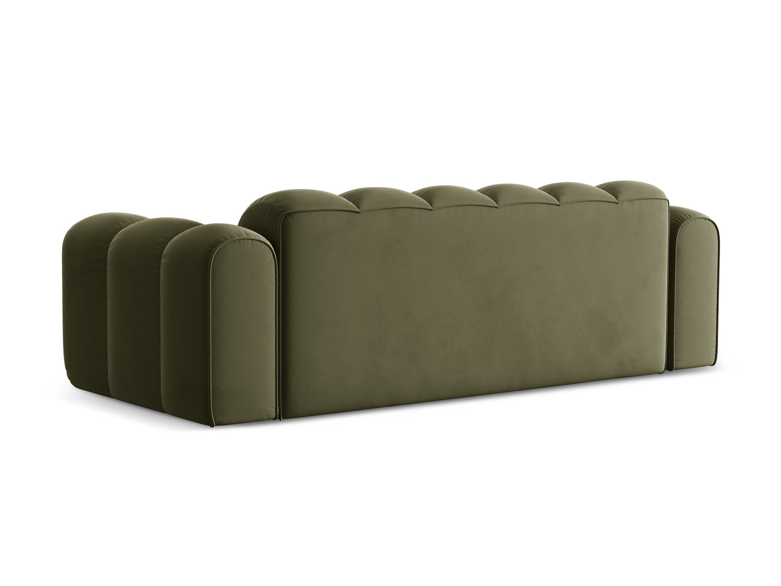 Elegantes 4-Sitzer Sofa Treno in modernem Green-Bluvel, ideal für einladende Wohnräume und gesellige Stunden mit Freunden.