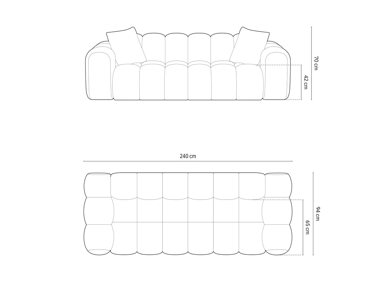 4-Sitzer Sofa Treno in Grey-Bluvel präsentiert im Onlineshop von KAQTU Design AG. 4er Sofa ist von Cosmopolitan Design