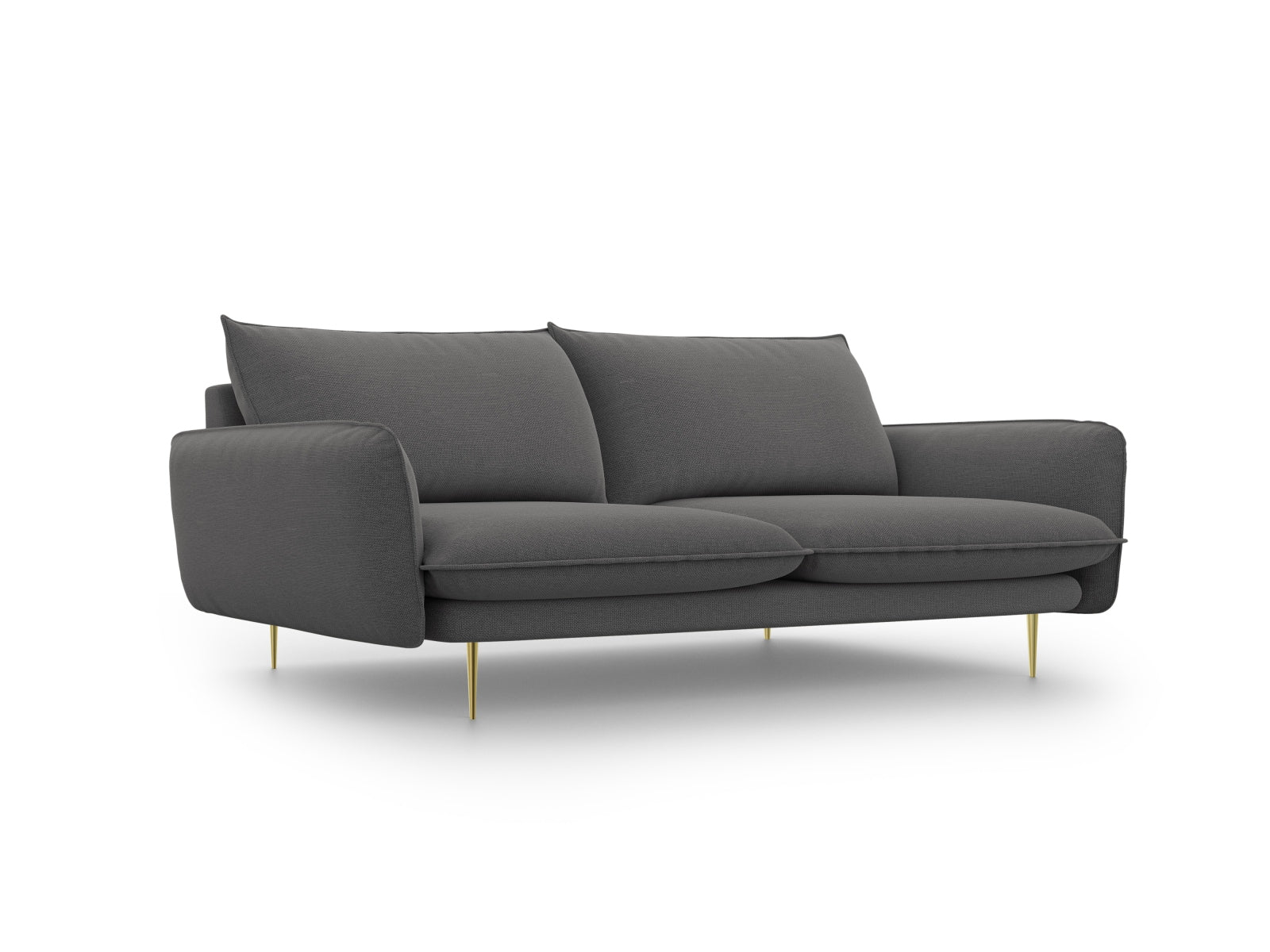 Vienna Sofa 4 Sitzer 92cm in Dark Grey/Gold-Positano präsentiert im Onlineshop von KAQTU Design AG. 4er Sofa ist von Cosmopolitan Design