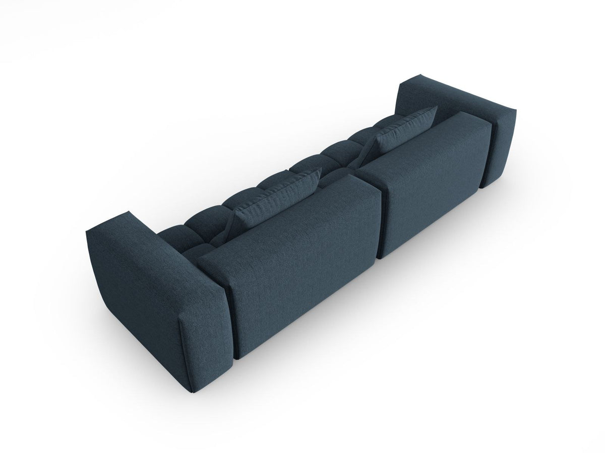 Beiges Verona Modulares Sofa mit 5 Sitzplätzen, Sorella-Strukturstoff, Massivholzrahmen und schwarzen Kunststoffbeinen im Wohnzimmer.