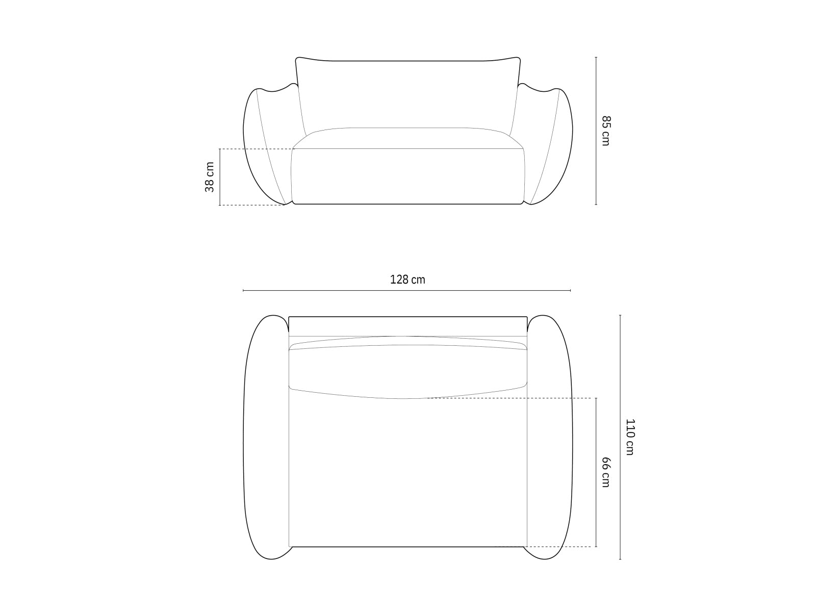 Moderner 1-Sitzer Sessel Matera in strahlendem Gelb, perfekt für einladende Wohnambiente, entworfen von Cosmopolitan Design.