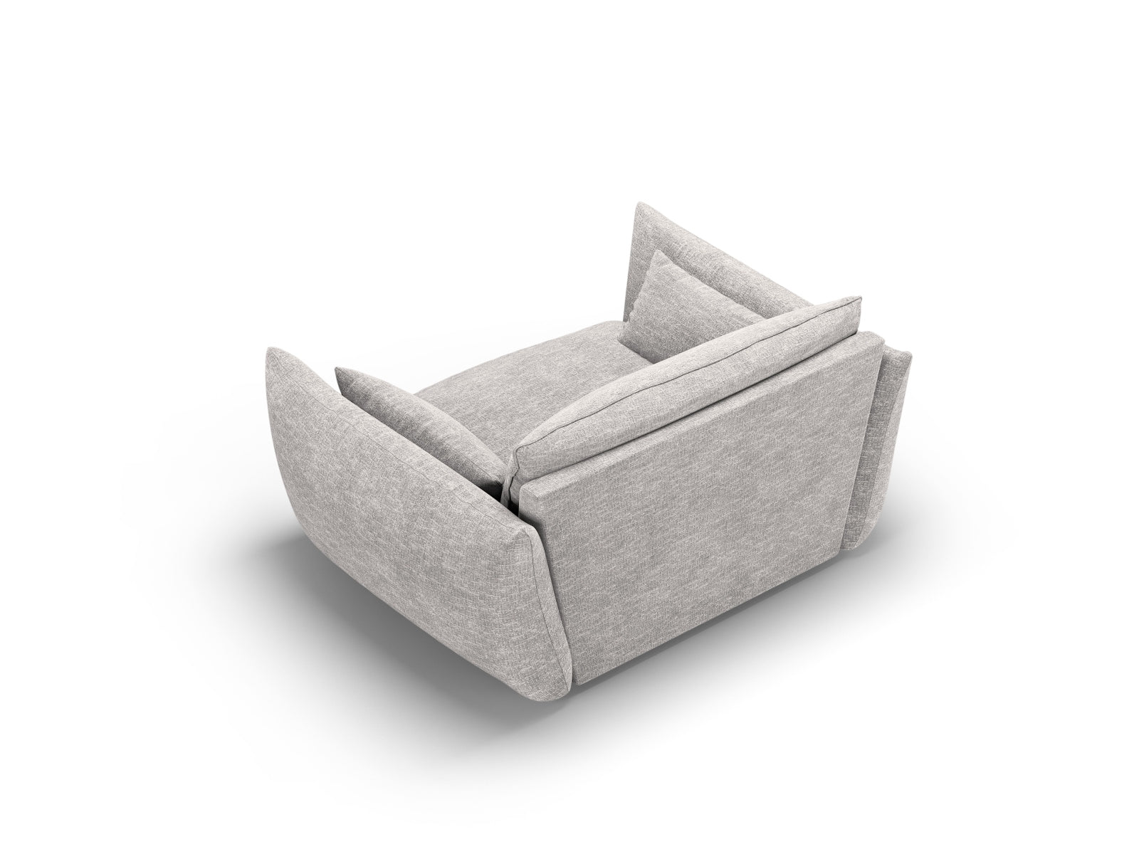 Eleganter 1-Sitzer Sessel Matera in sanftem Hellgrau, ideal für stilvolle Wohnräume und entspannende Rückzugsorte von Cosmopolitan Design.