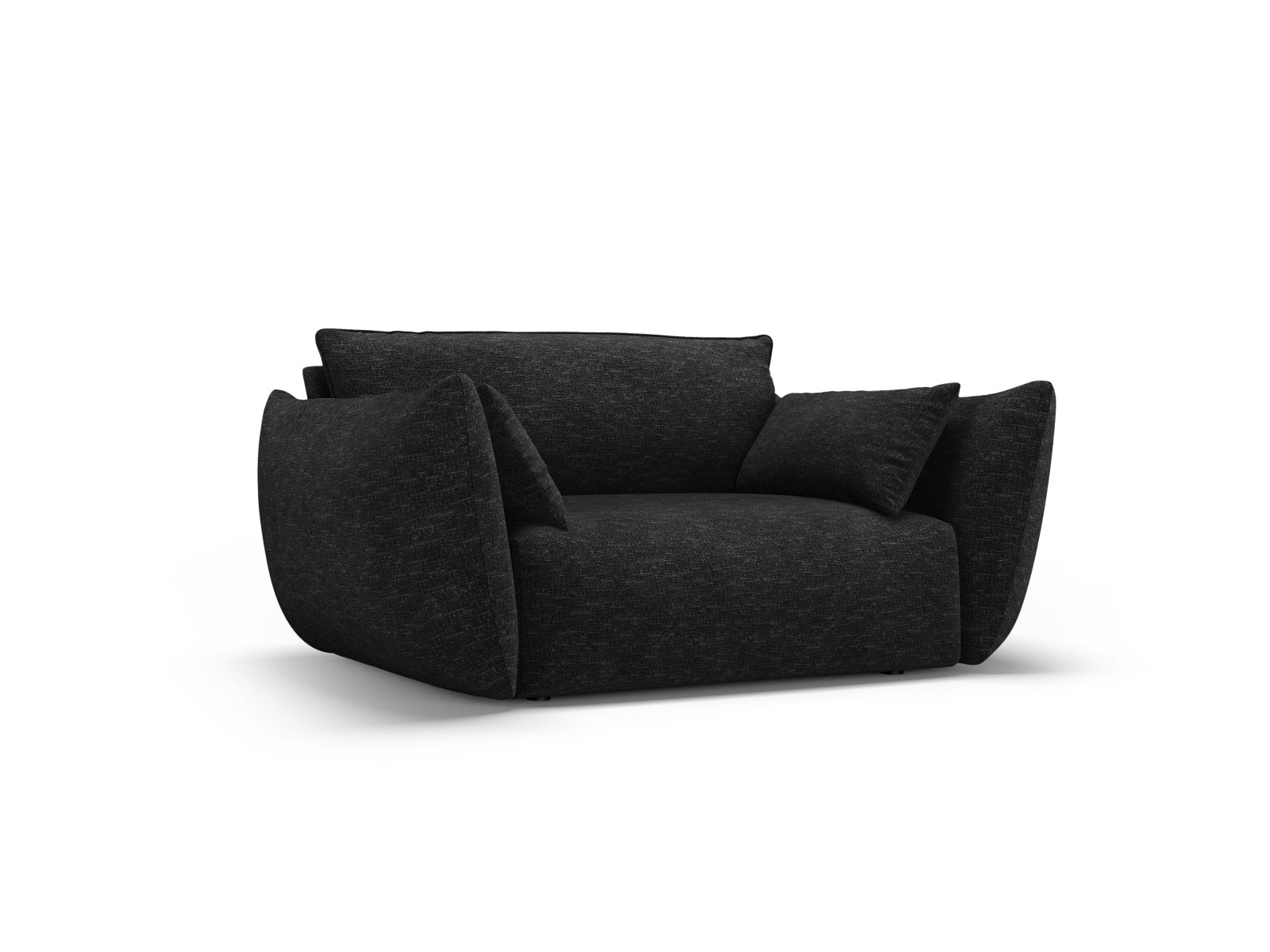 Eleganter 1-Sitzer Sessel Matera in Schwarz von Cosmopolitan Design, ideal für stilvolle Wohnräume und gemütliche Entspannung.