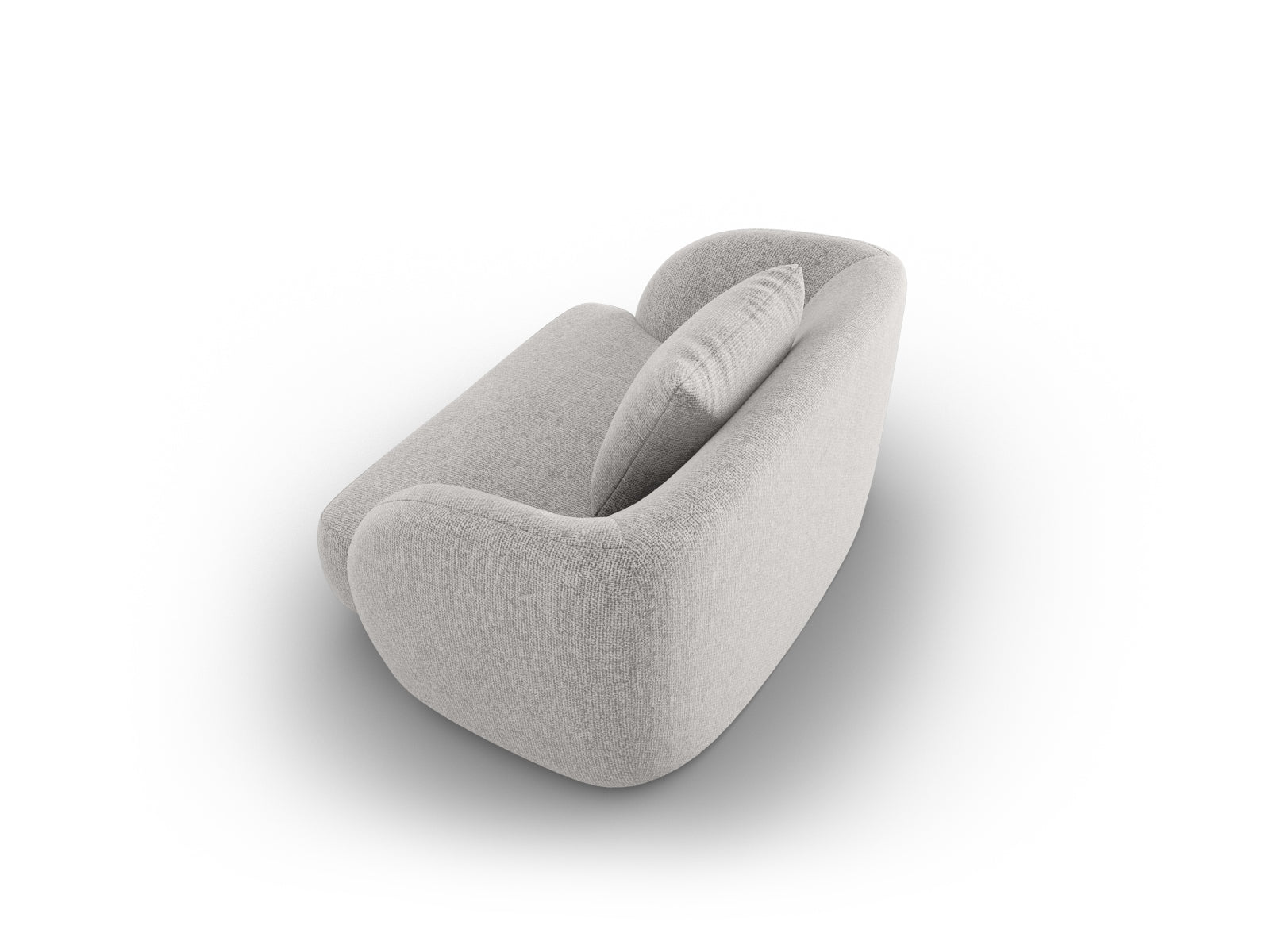 Moderner Tulum Sessel in sanftem Grau, perfekt für gemütliche Ecken und stilvolle Einrichtungsideen.