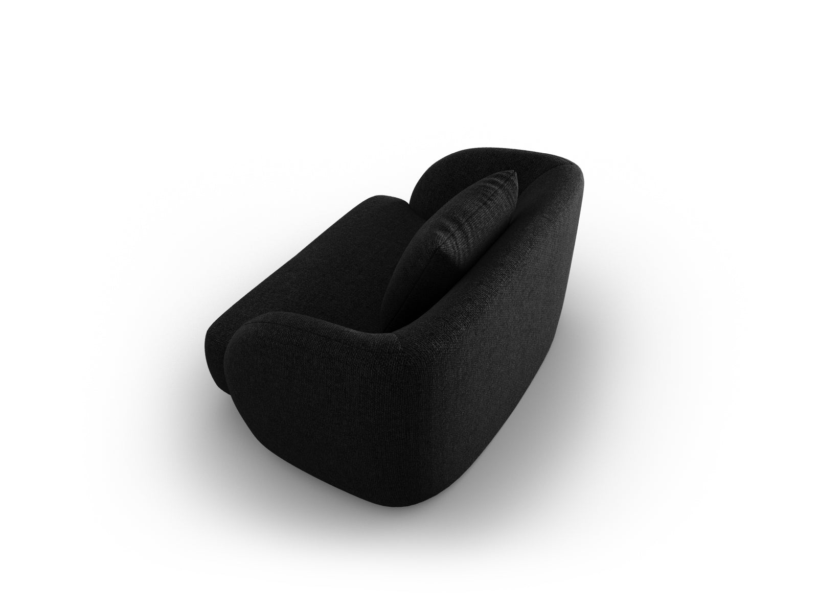 Moderner Tulum Sessel in Schwarz, 90 cm breit, bietet komfortablen Sitzplatz und stilvolles Design für jedes Zuhause.