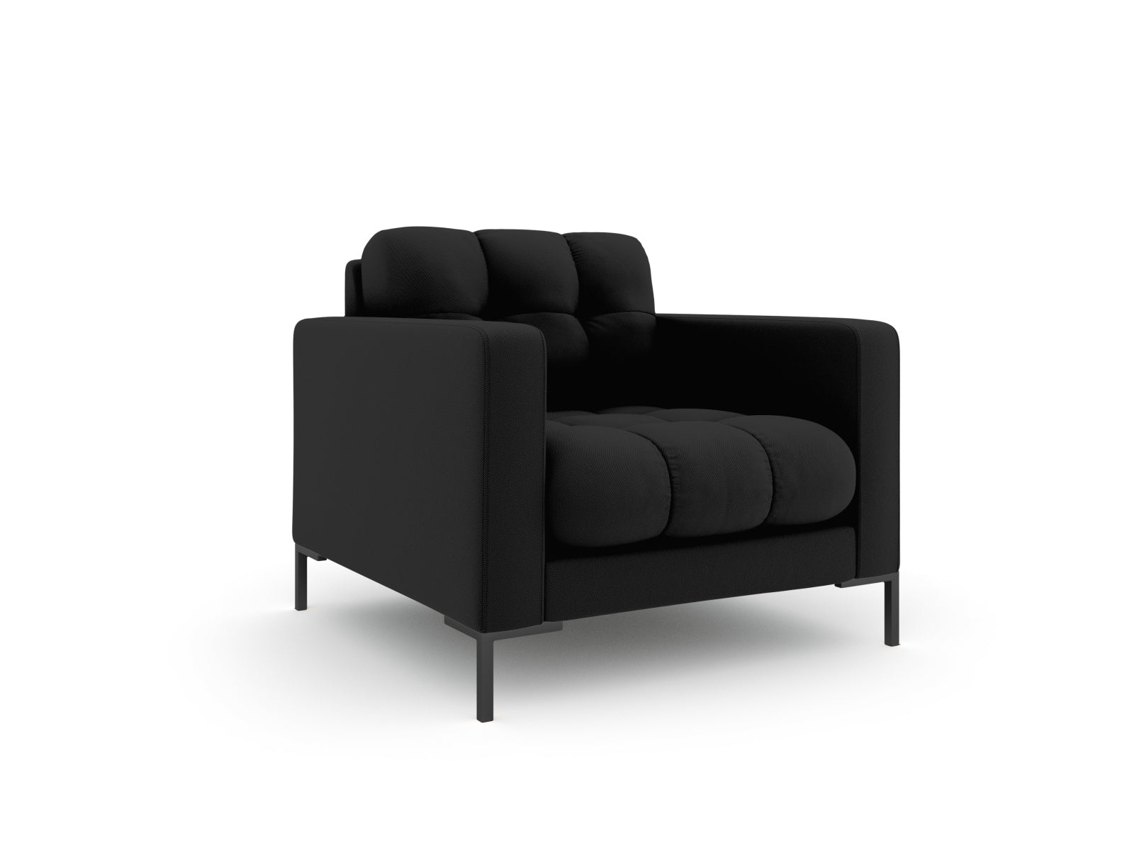 Eleganter 1-Sitzer Sessel Bali in stilvollem Schwarz und Neve, ideal für moderne Wohnräume, präsentiert von Cosmopolitan Design.
