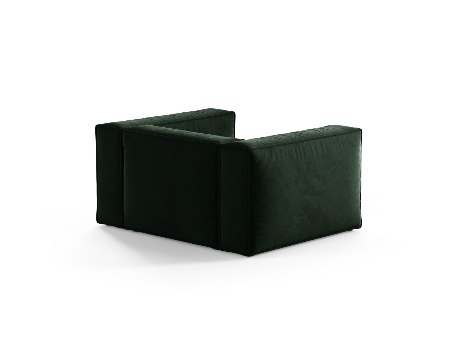 Eleganter 1-Sitzer Sessel Aveiro in sattem Flaschengrün, ideal für stilvolle Wohnräume und entspannende Rückzugsorte.