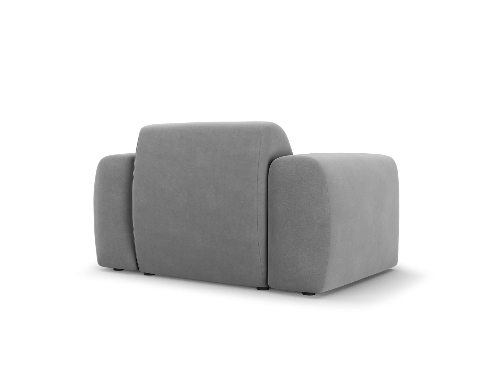 Eleganter Nolio Velour Sessel in sanftem Hellgrau, ideal für stilvolle Wohnräume und entspannte Auszeiten.