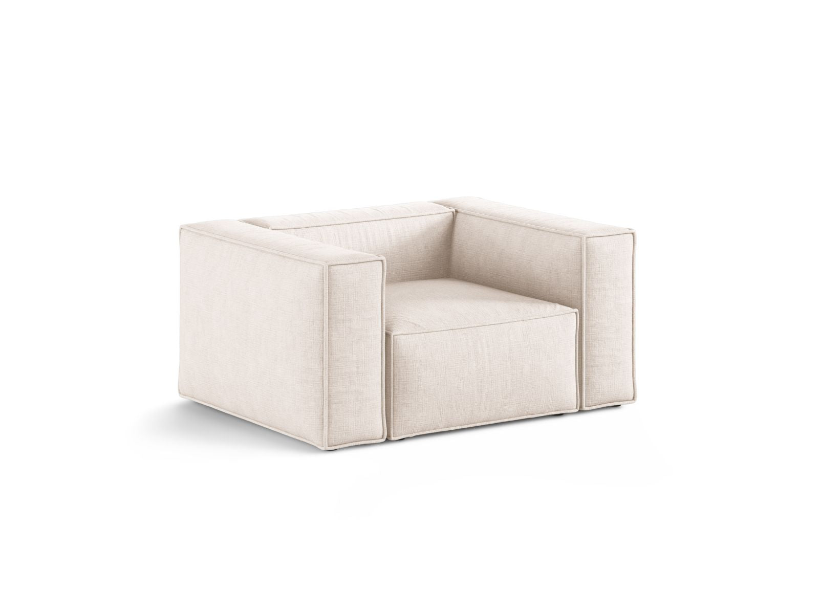 Eleganter 1-Sitzer Sessel Aveiro in stilvollem Beige, ideal für moderne Wohnräume, präsentiert von Cosmopolitan Design.