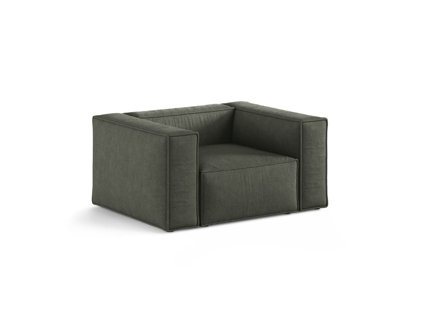 Eleganter 1-Sitzer Sessel Aveiro in trendigem Moosgrün, ideal für stilvolle Wohnräume, präsentiert von Cosmopolitan Design.