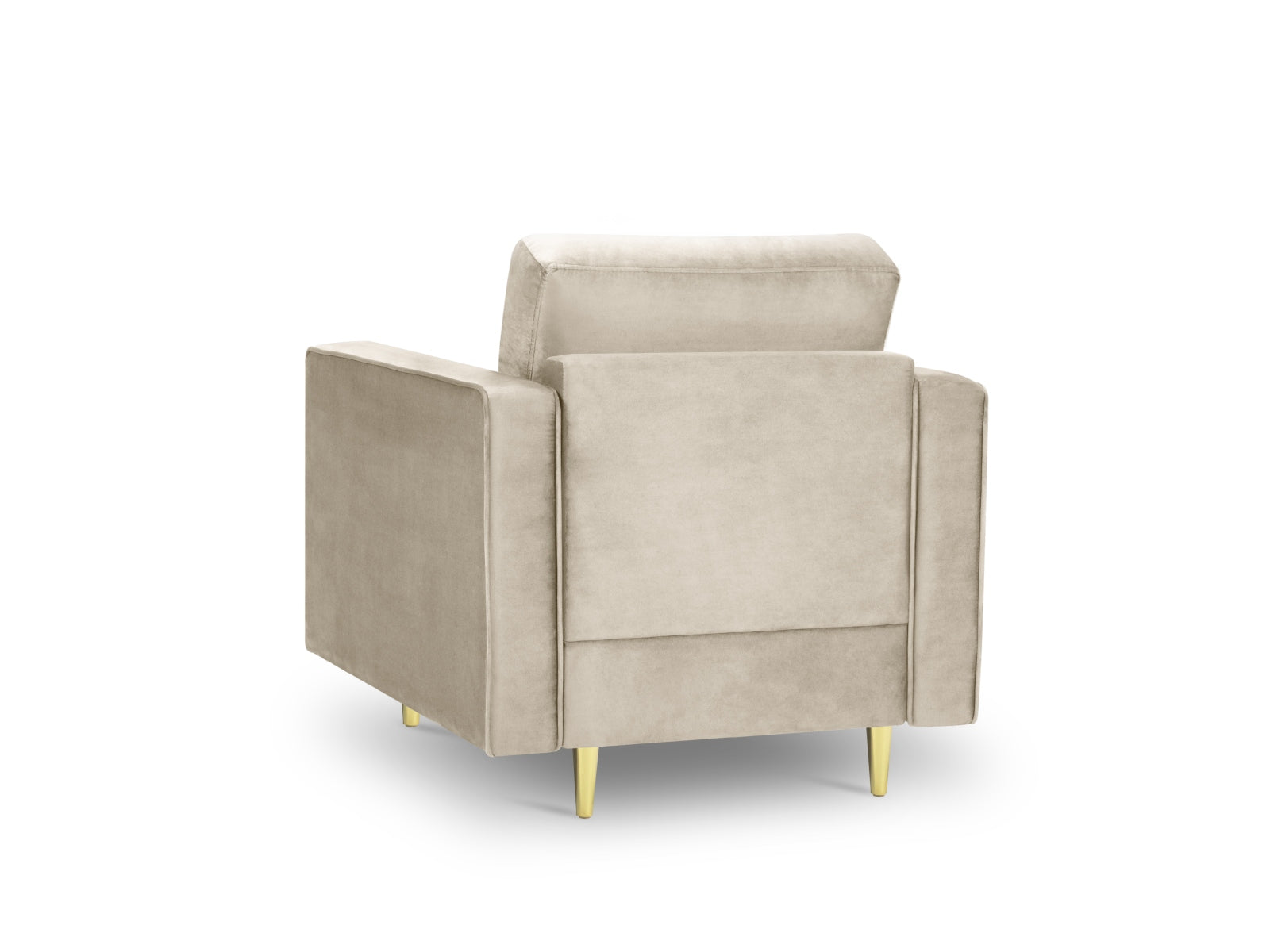 Moderner 1-Sitzer Sessel Aspen in edlem Dunkelbeige, perfekt für stilvolle Interiors, entworfen von Cosmopolitan Design.