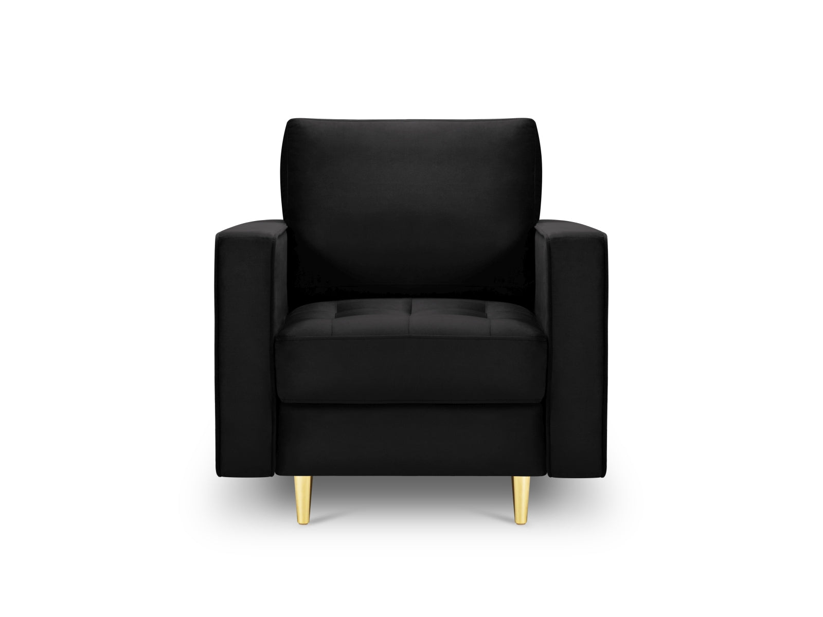 Stylischer 1-Sitzer Sessel Aspen in zeitlosem Schwarz, perfekt für stilvolle Interiors, entworfen von Cosmopolitan Design.