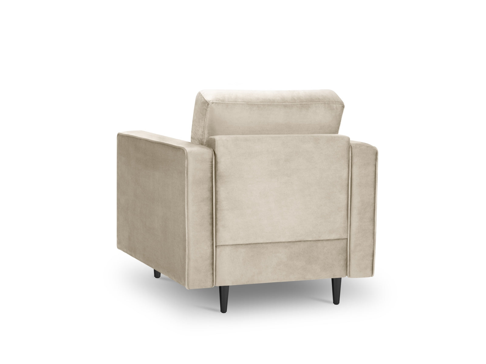 Eleganter 1-Sitzer Sessel Aspen in luxuriösem Dunkelbeige, ideal für moderne Wohnräume, entworfen von Cosmopolitan Design.
