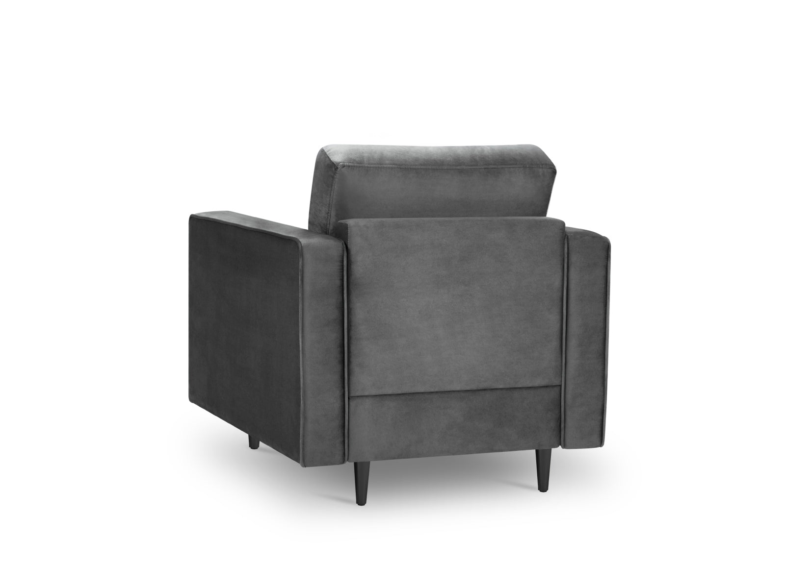 Moderner 1-Sitzer Sessel Aspen in edlem Dunkelgrau, perfekt für gemütliche Ecken und stilvolle Einrichtung, von Cosmopolitan Design.