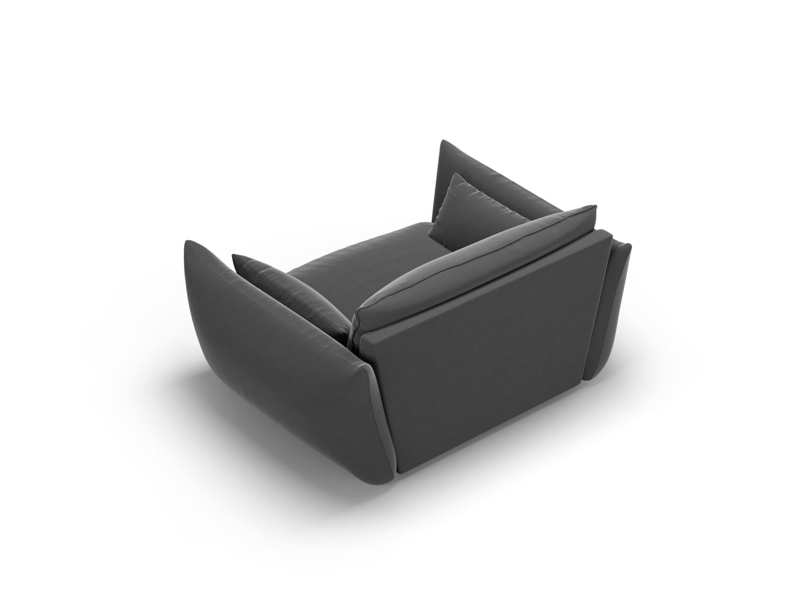 Eleganter 1-Sitzer Sessel Matera in stilvollem Dunkelgrau, ideal für entspannte Momente und geschmackvolle Wohnräume von Cosmopolitan Design.