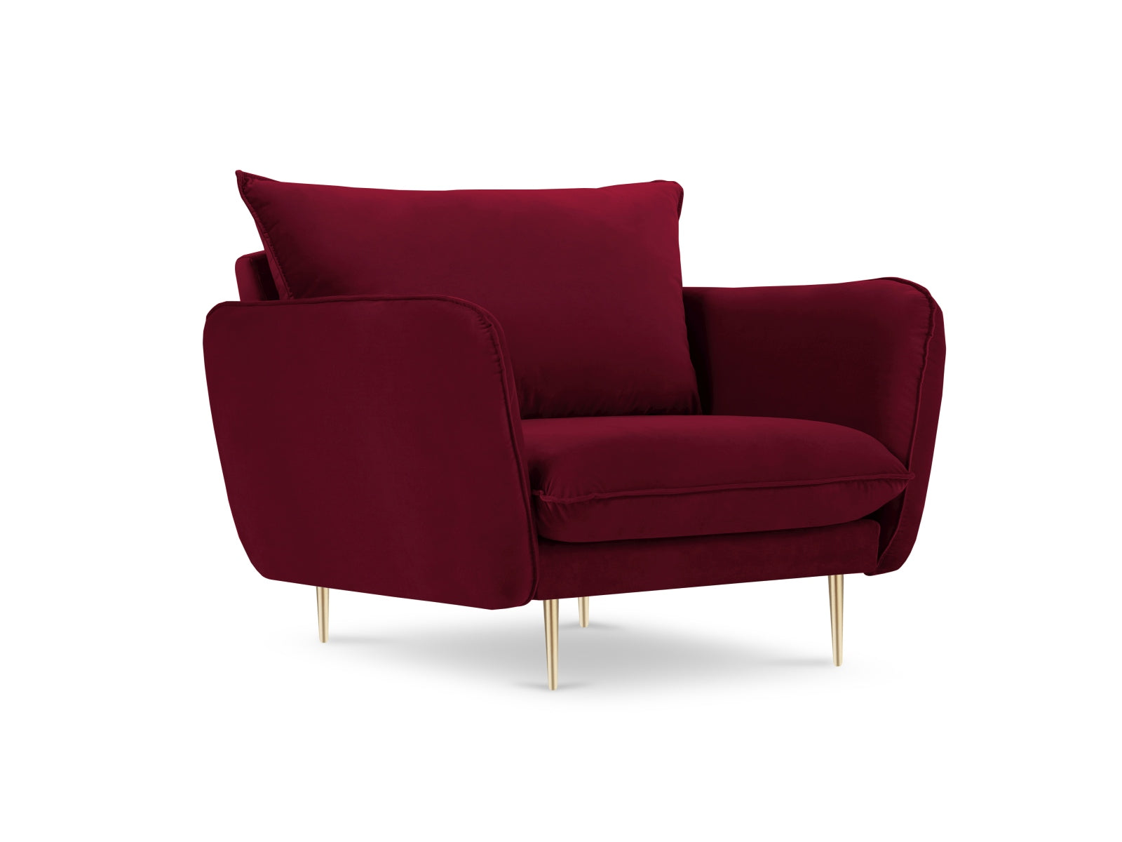 Vienna Velour Sessel 1 Sitz 94cm in Red/Gold präsentiert im Onlineshop von KAQTU Design AG. Sessel ist von Cosmopolitan Design