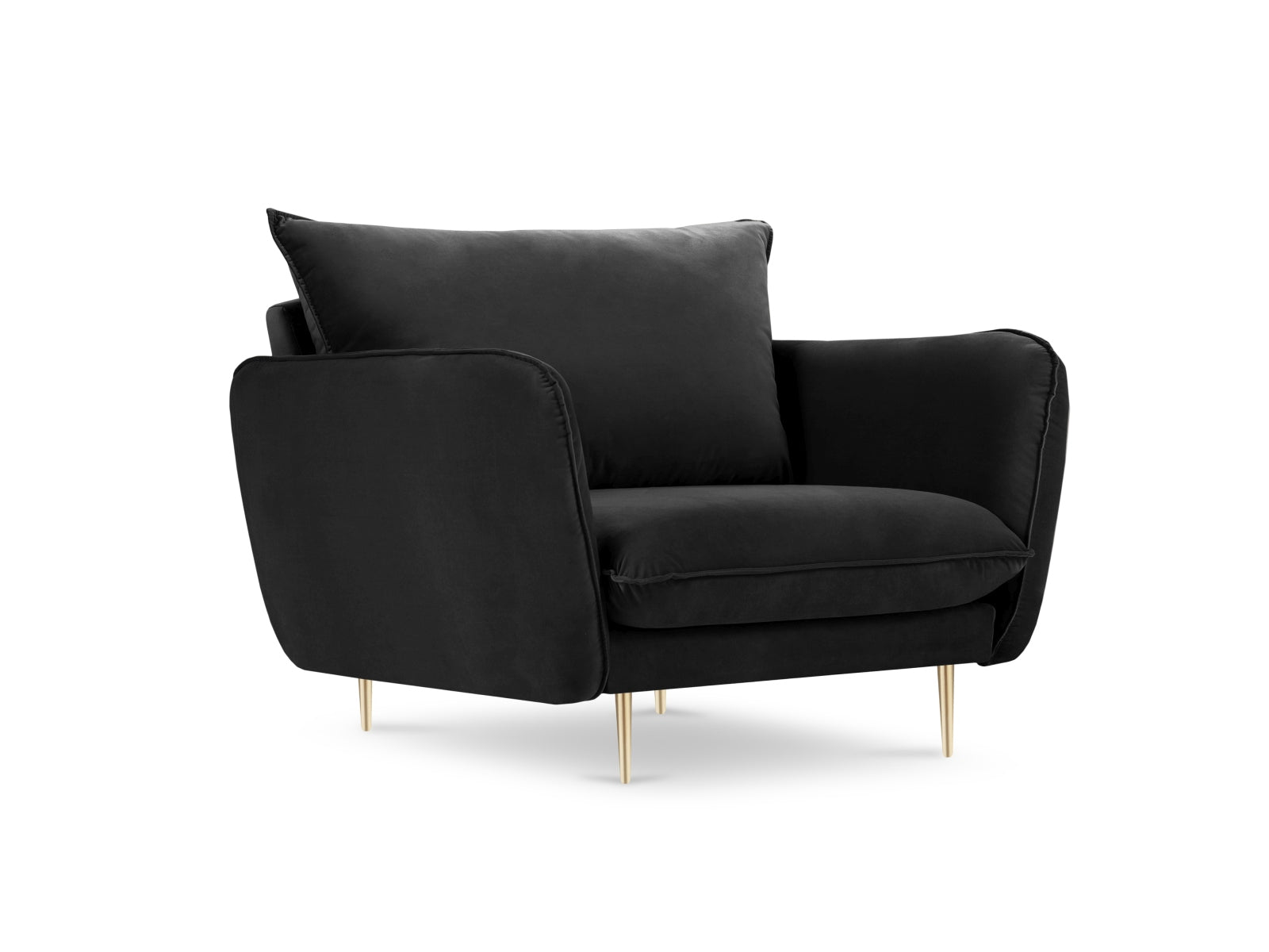 Vienna Velour Sessel 1 Sitz 94cm in Black/Gold präsentiert im Onlineshop von KAQTU Design AG. Sessel ist von Cosmopolitan Design
