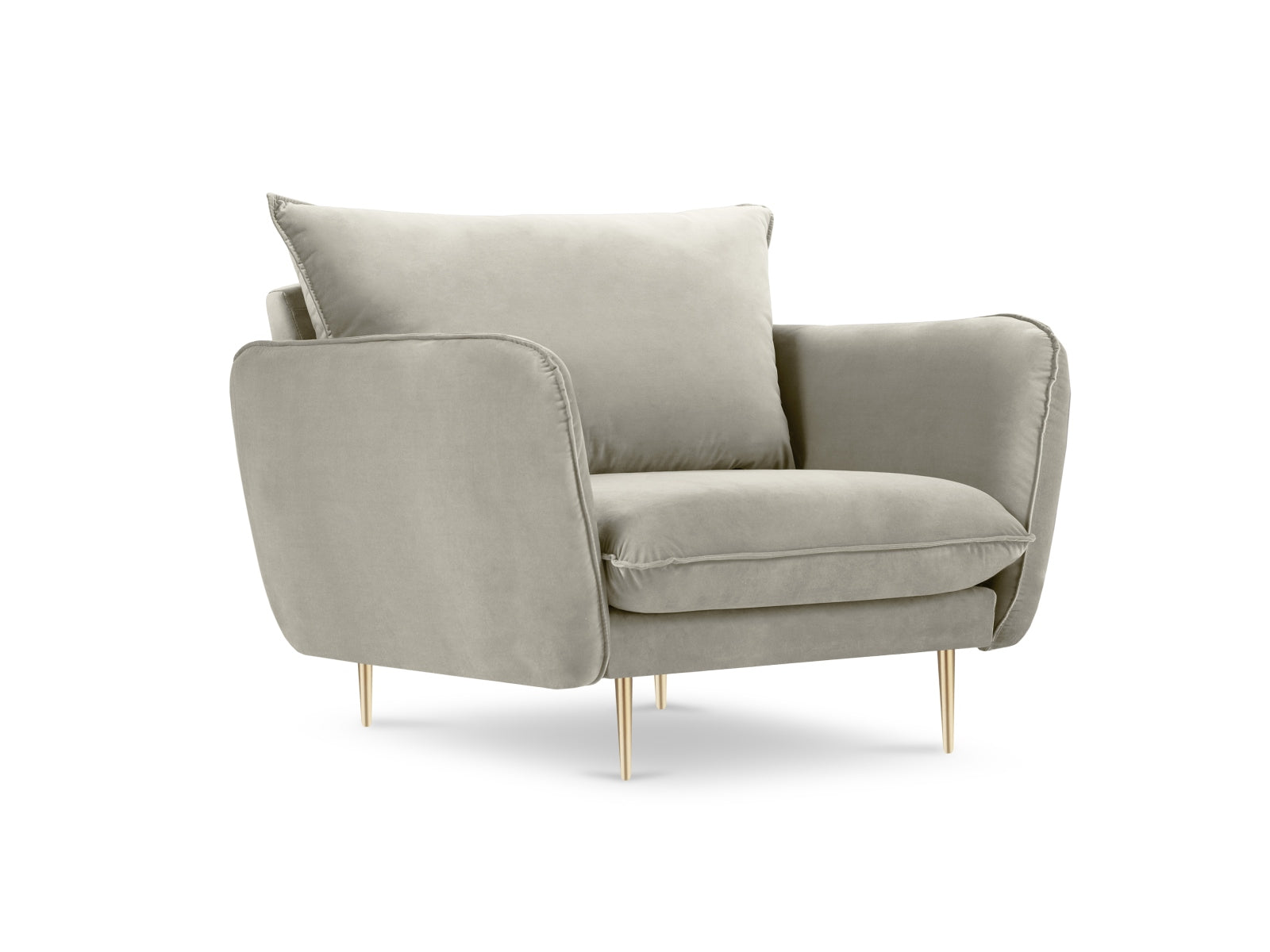 Vienna Velour Sessel 1 Sitz 94cm in Beige/Gold präsentiert im Onlineshop von KAQTU Design AG. Sessel ist von Cosmopolitan Design