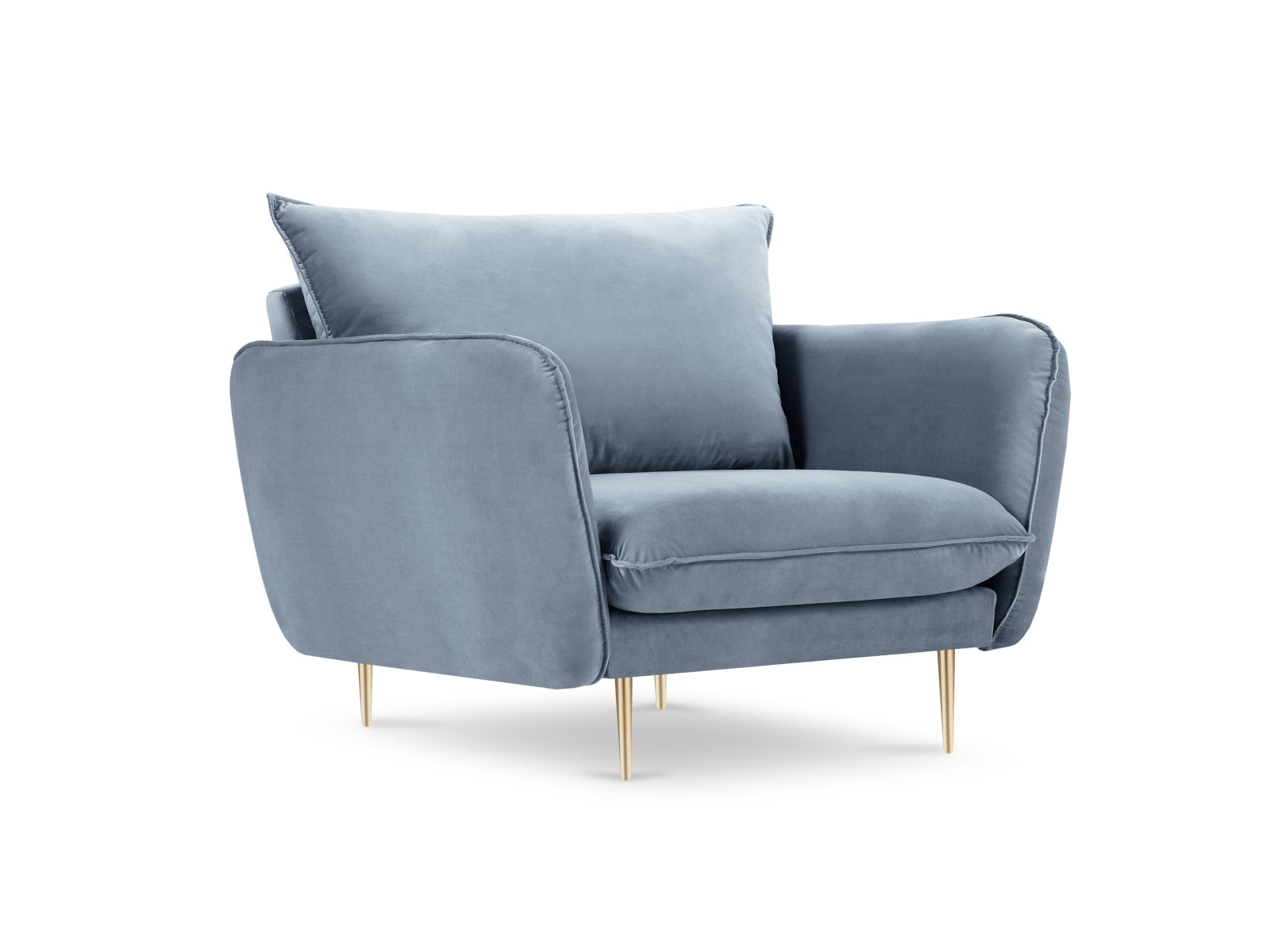 Vienna Velour Sessel 1 Sitz 94cm in Blue/Gold präsentiert im Onlineshop von KAQTU Design AG. Sessel ist von Cosmopolitan Design