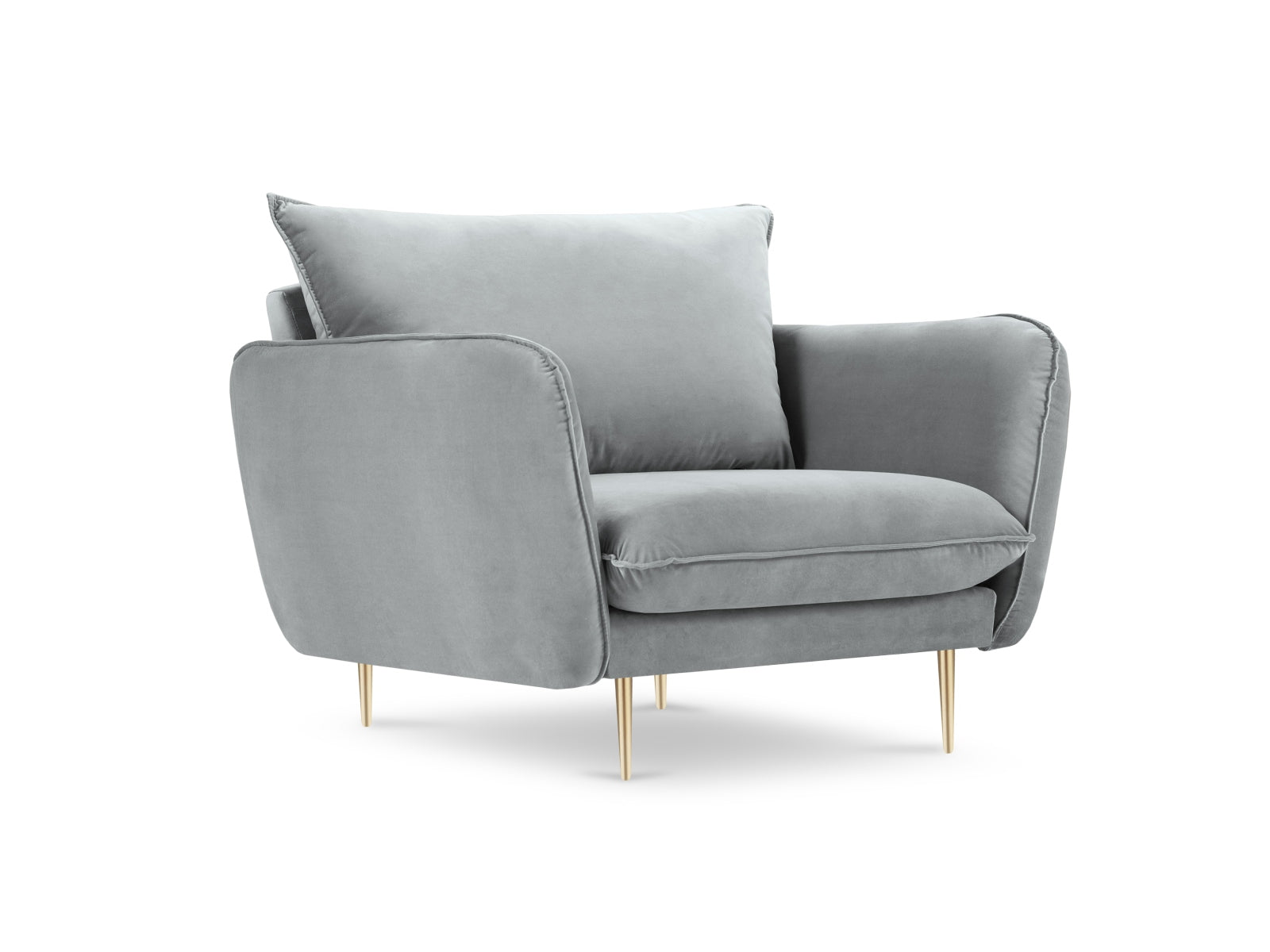 Vienna Velour Sessel 1 Sitz 94cm in Light Grey/Gold präsentiert im Onlineshop von KAQTU Design AG. Sessel ist von Cosmopolitan Design