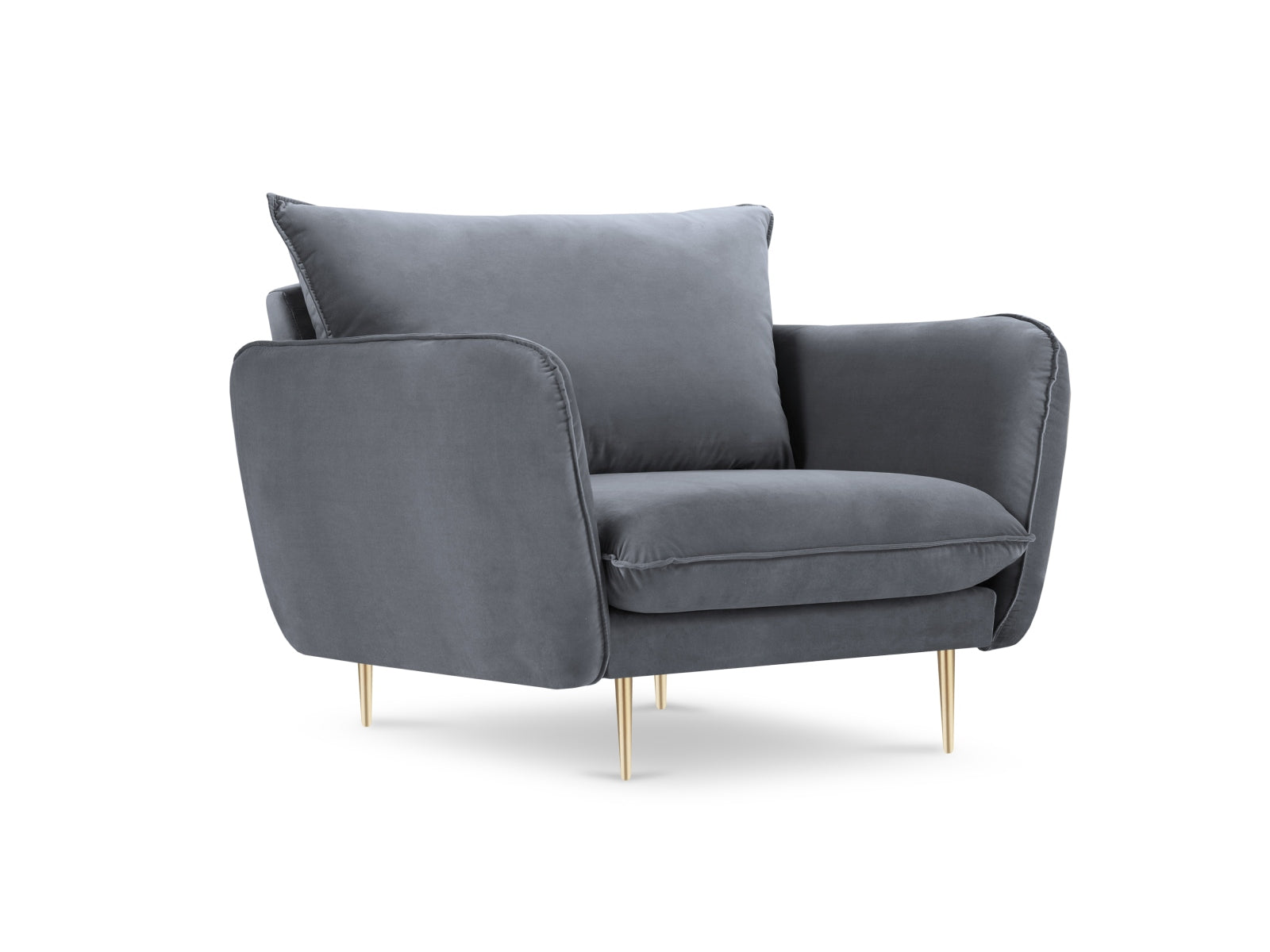 Vienna Velour Sessel 1 Sitz 94cm in Blue Grey/Gold präsentiert im Onlineshop von KAQTU Design AG. Sessel ist von Cosmopolitan Design