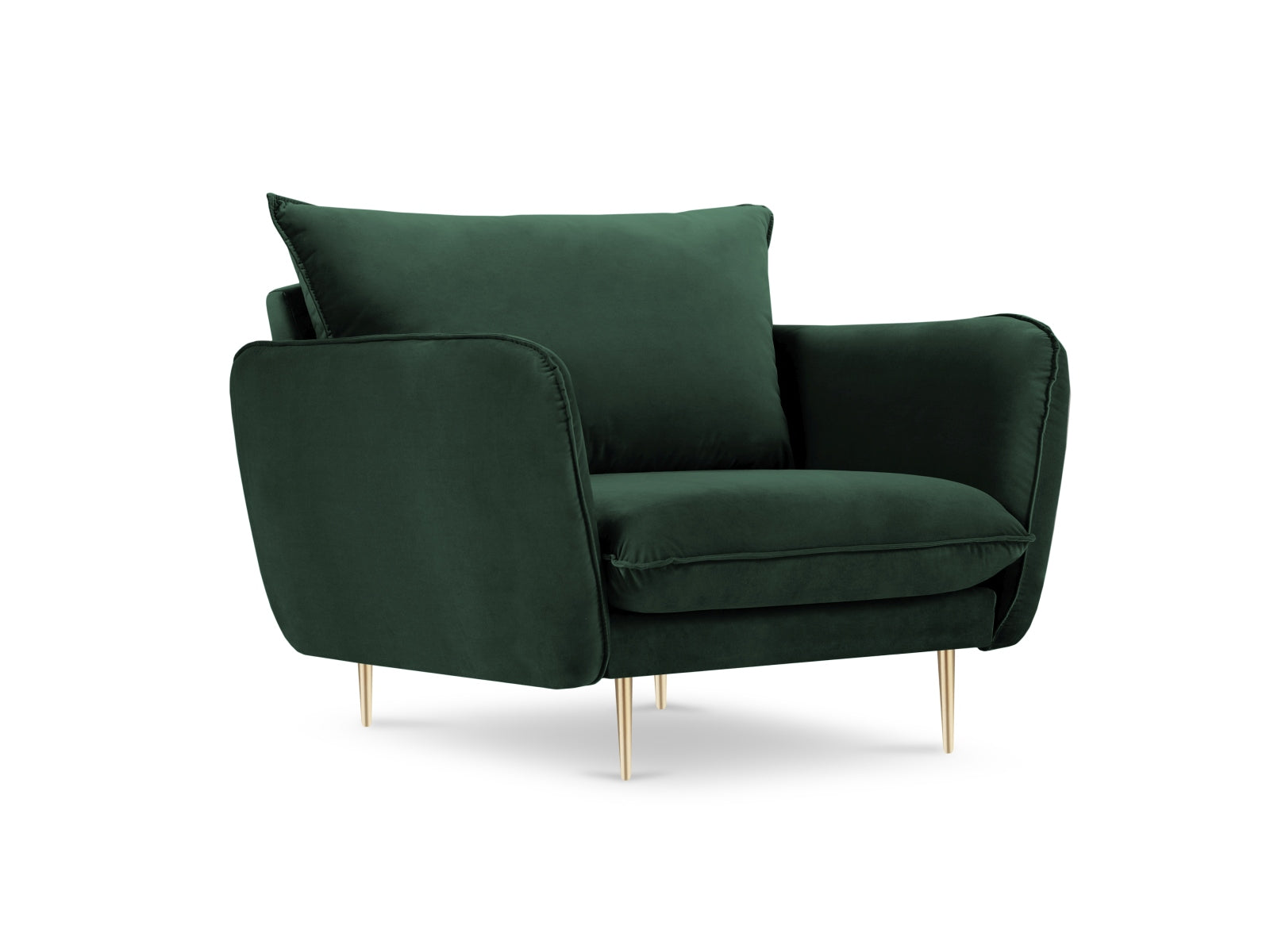 Vienna Velour Sessel 1 Sitz 94cm in Bottle Green/Gold präsentiert im Onlineshop von KAQTU Design AG. Sessel ist von Cosmopolitan Design