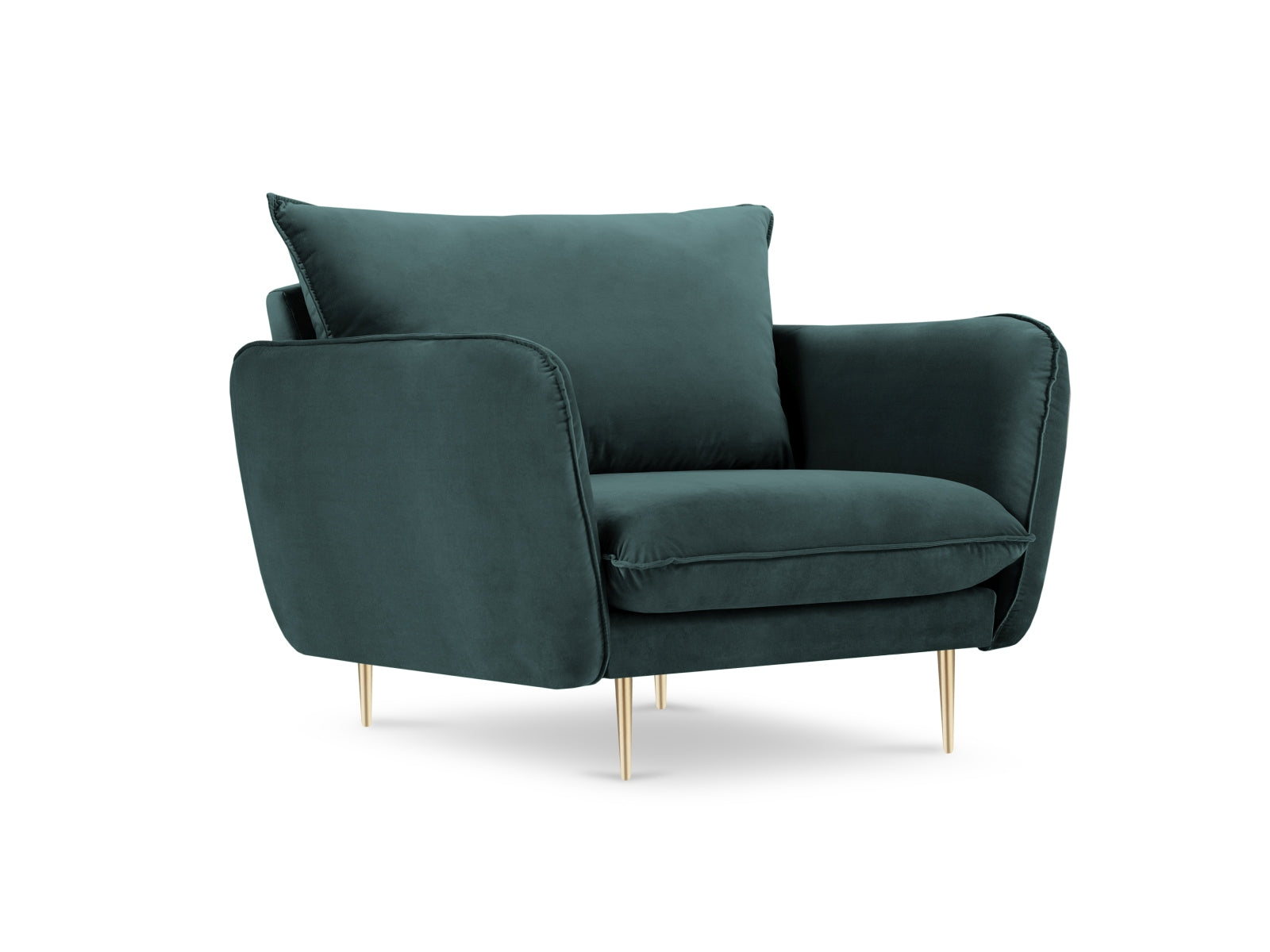 Vienna Velour Sessel 1 Sitz 94cm in Petrol/Gold präsentiert im Onlineshop von KAQTU Design AG. Sessel ist von Cosmopolitan Design