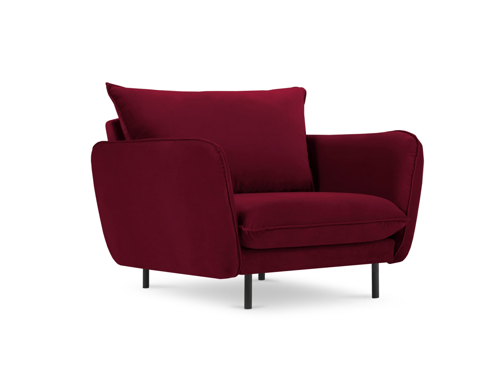 Vienna Velour Sessel 1 Sitz 94cm in Red/Schwarz präsentiert im Onlineshop von KAQTU Design AG. Sessel ist von Cosmopolitan Design