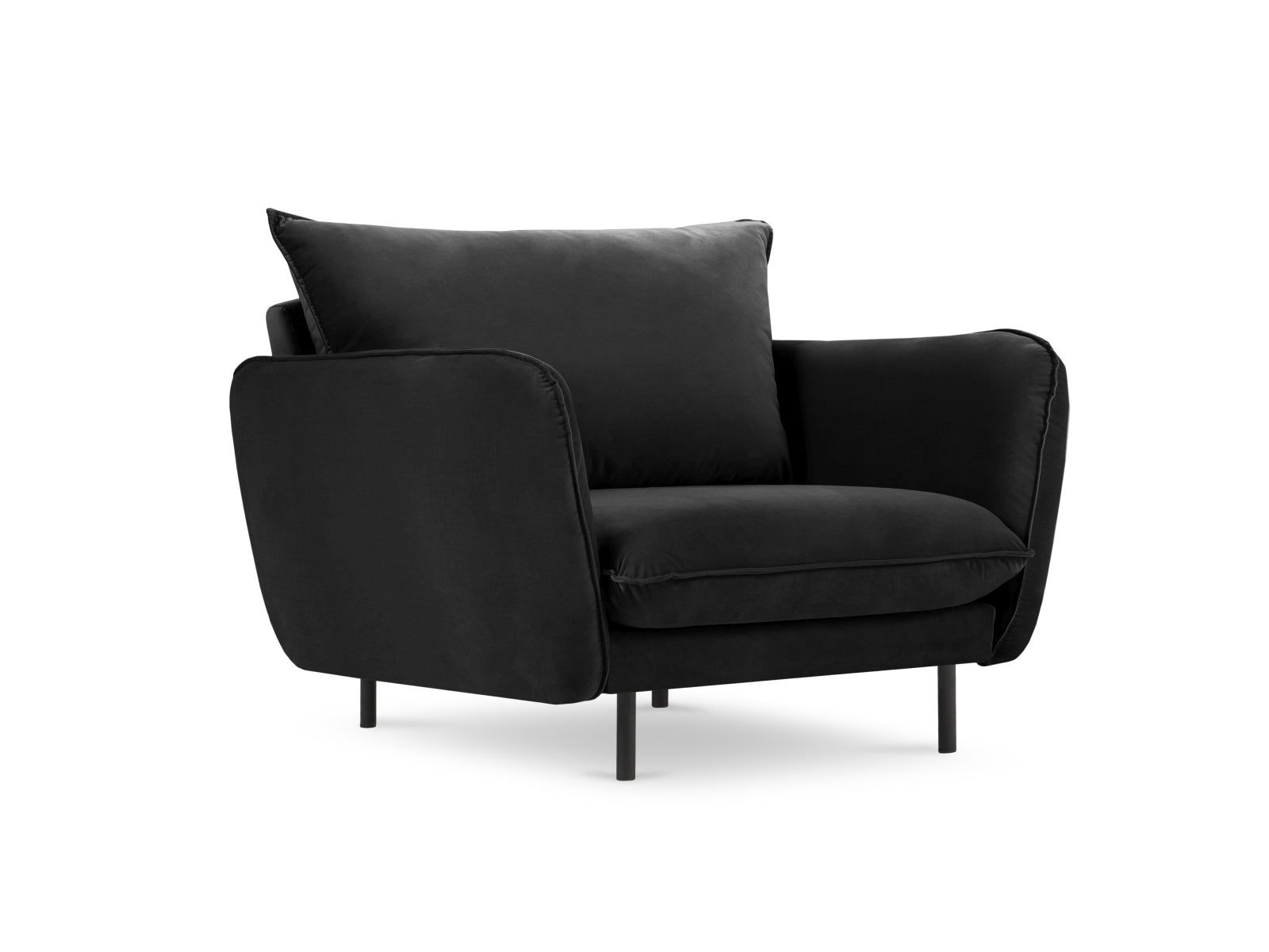 Vienna Velour Sessel 1 Sitz 94cm in Black/Schwarz präsentiert im Onlineshop von KAQTU Design AG. Sessel ist von Cosmopolitan Design