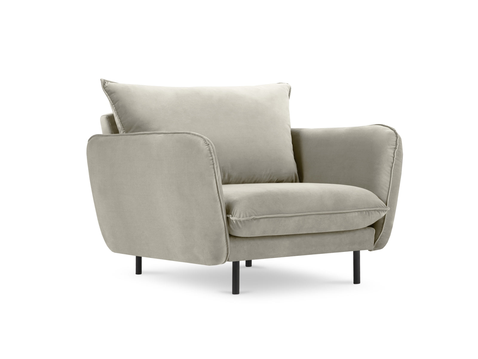 Vienna Velour Sessel 1 Sitz 94cm in Beige/Schwarz präsentiert im Onlineshop von KAQTU Design AG. Sessel ist von Cosmopolitan Design