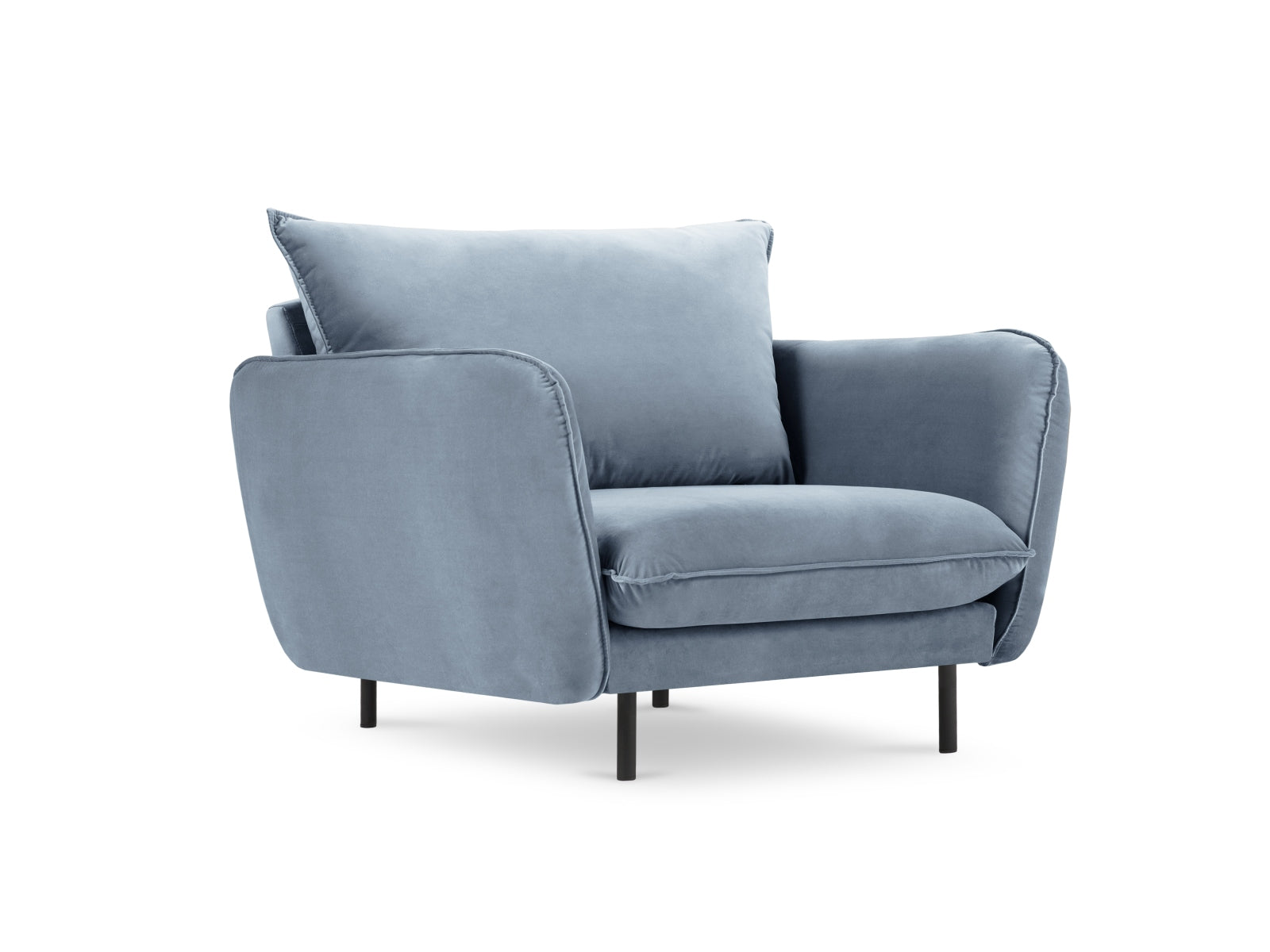 Vienna Velour Sessel 1 Sitz 94cm in Blue/Schwarz präsentiert im Onlineshop von KAQTU Design AG. Sessel ist von Cosmopolitan Design
