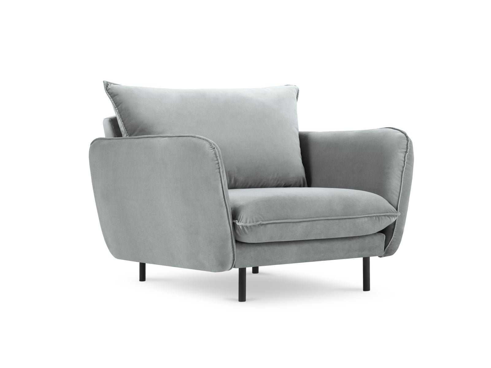 Vienna Velour Sessel 1 Sitz 94cm in Light Grey/Schwarz präsentiert im Onlineshop von KAQTU Design AG. Sessel ist von Cosmopolitan Design