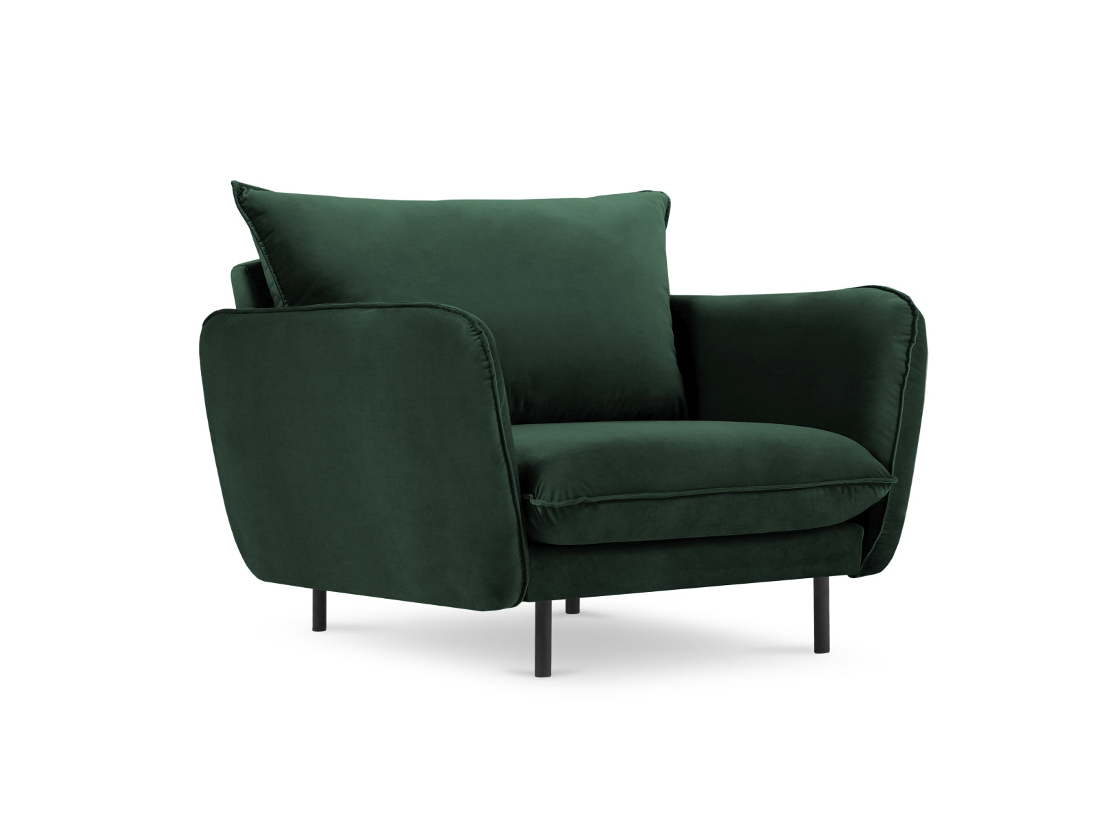 Vienna Velour Sessel 1 Sitz 94cm in Bottle Green/Schwarz präsentiert im Onlineshop von KAQTU Design AG. Sessel ist von Cosmopolitan Design