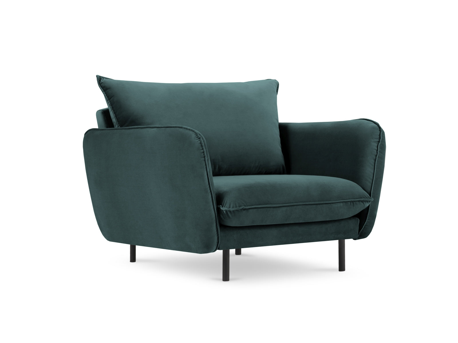 Vienna Velour Sessel 1 Sitz 94cm in Petrol/Schwarz präsentiert im Onlineshop von KAQTU Design AG. Sessel ist von Cosmopolitan Design