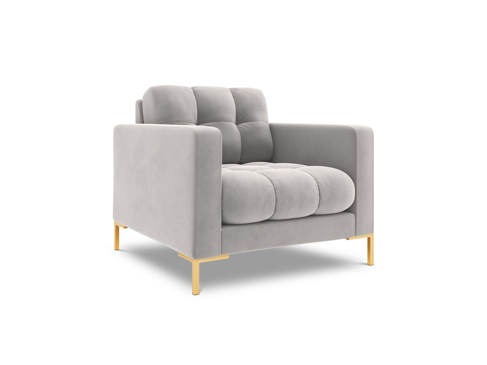 Eleganter 1-Sitzer Sessel Bali von Cosmopolitan Design, aus hochwertigem Silver-Bluvel, ideal für stilvolle Wohnräume und entspannende Momente.
