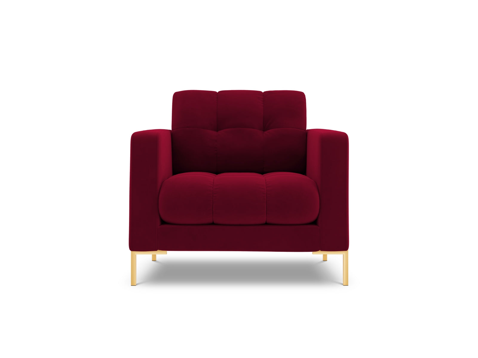 Stylischer 1-Sitzer Sessel Bali in hochwertigem Red-Bluvel, perfekt für stilvolle Wohnräume und entspannte Auszeiten.