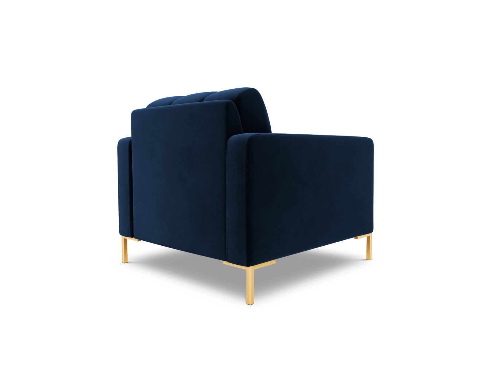 Eleganter 1-Sitzer Sessel Bali in Royal Blue-Bluvel, ideal für gemütliche Stunden und ein modernes Wohnambiente.