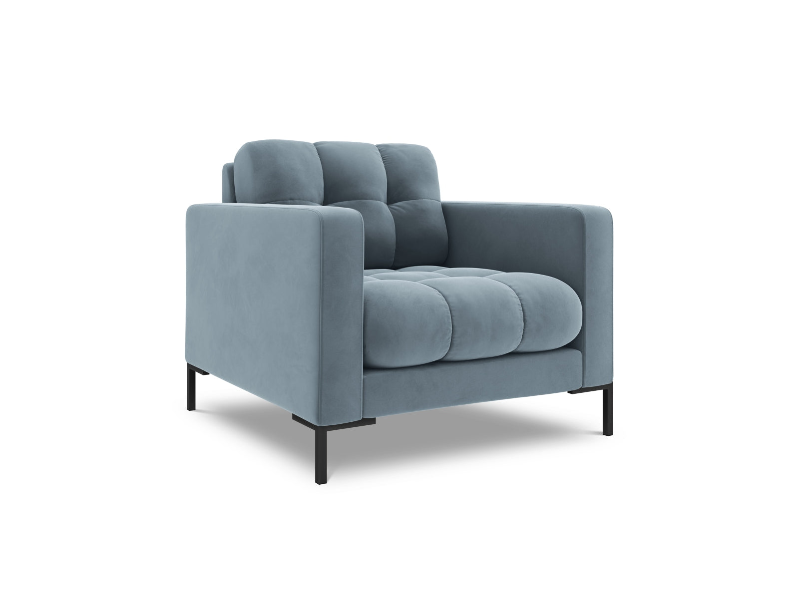 Eleganter 1-Sitzer Sessel Bali in sanftem Hellblau, ideal für stilvolle Wohnräume, präsentiert von Cosmopolitan Design.