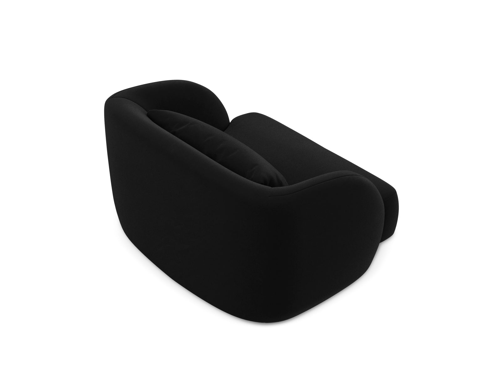 Eleganter Tulum Velour Sessel in luxuriösem Schwarz-Bluvel, 90 cm, ideal für stilvolle Wohnräume und entspannende Momente.