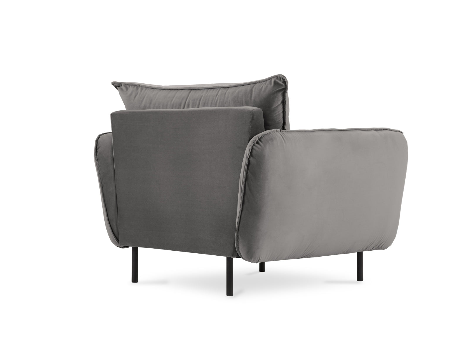 Vienna Velour Sessel 1 Sitz 94cm in Light Grey/Schwarz-Bluvel präsentiert im Onlineshop von KAQTU Design AG. Sessel ist von Cosmopolitan Design