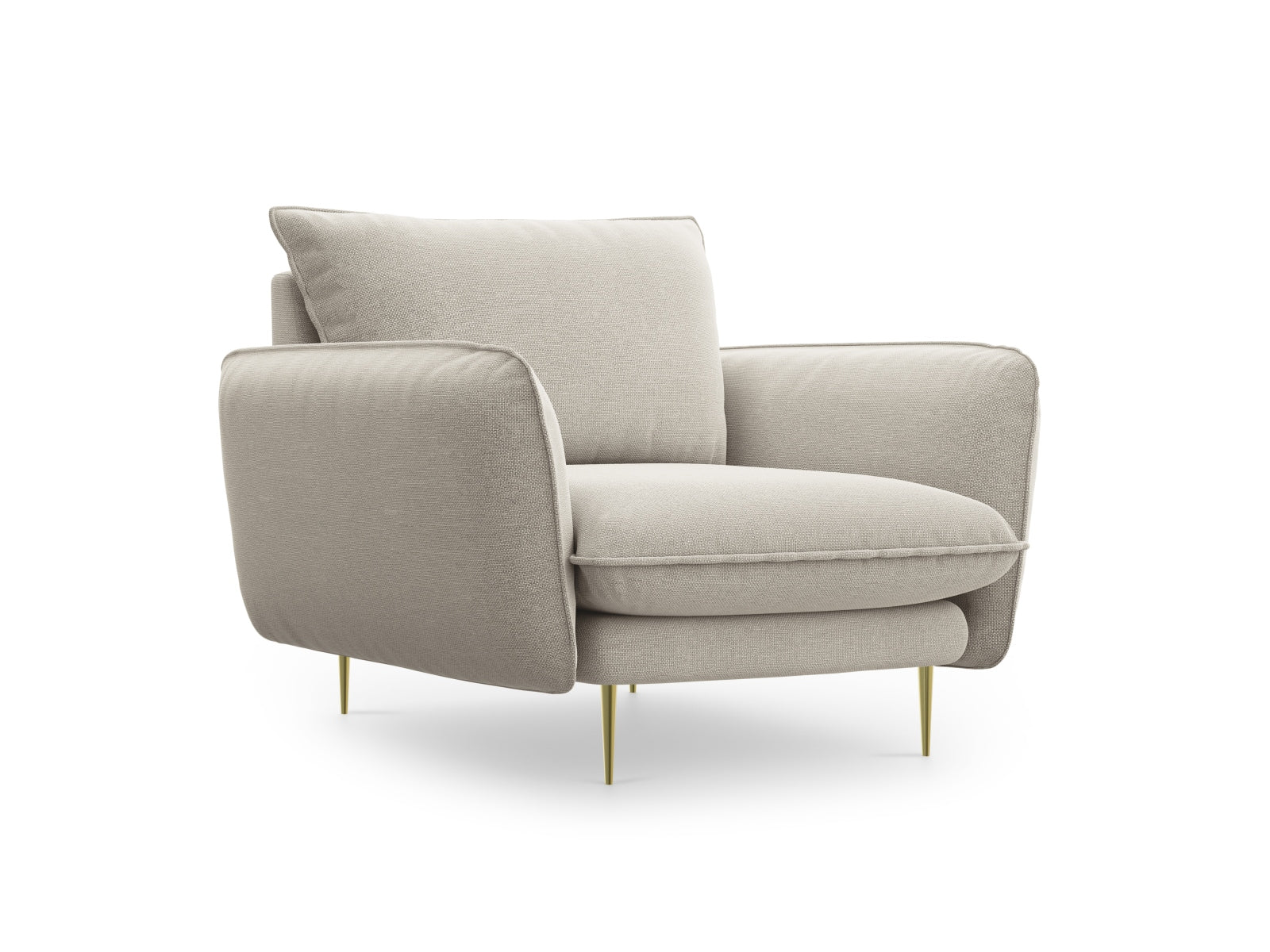 Vienna Sessel 1 Sitz 94cm in Light Beige/Gold-Positano präsentiert im Onlineshop von KAQTU Design AG. Sessel ist von Cosmopolitan Design