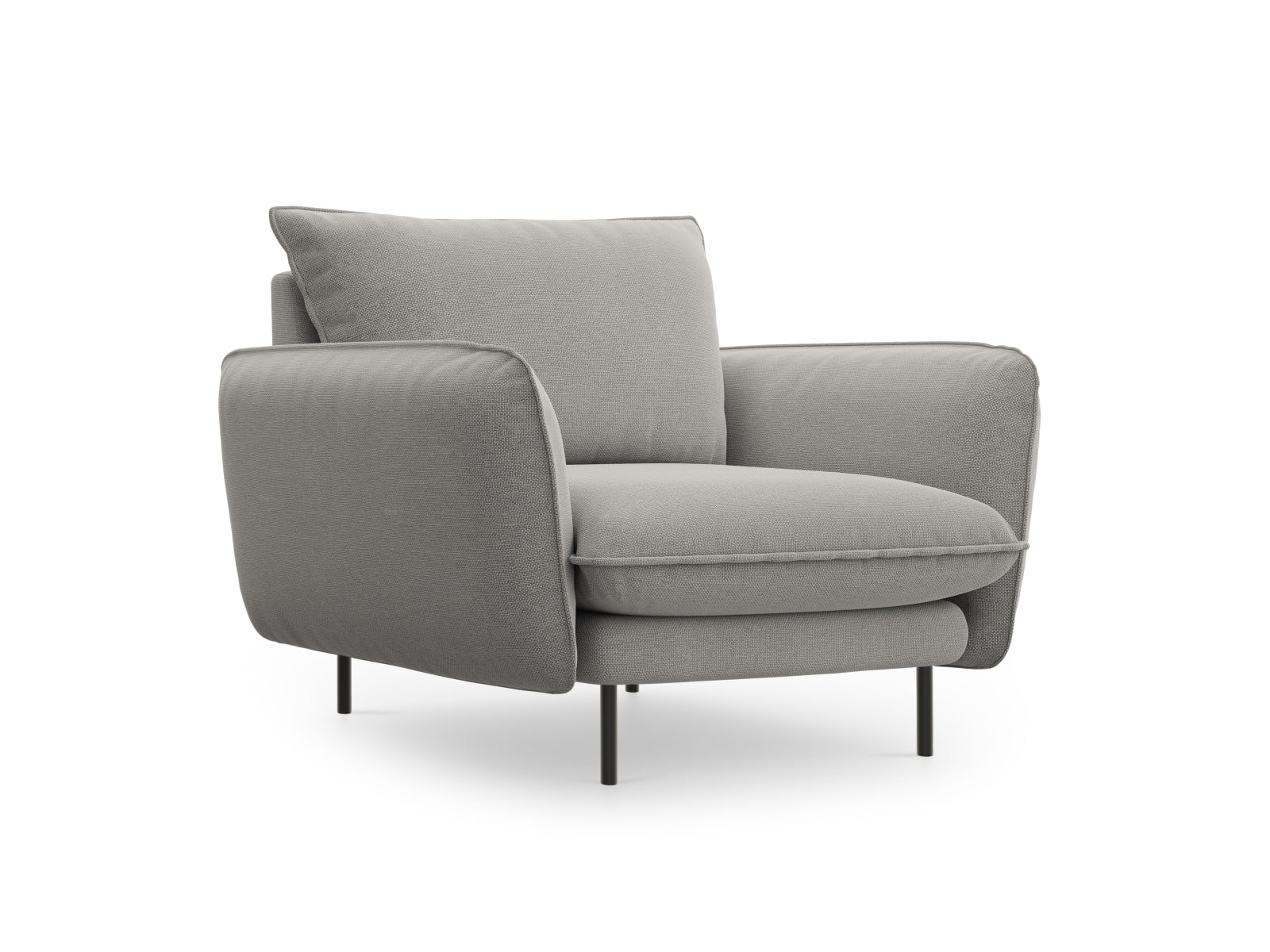 Vienna Sessel 1 Sitz 94cm in Light Grey/Schwarz-Asgard/ Positano präsentiert im Onlineshop von KAQTU Design AG. Sessel ist von Cosmopolitan Design