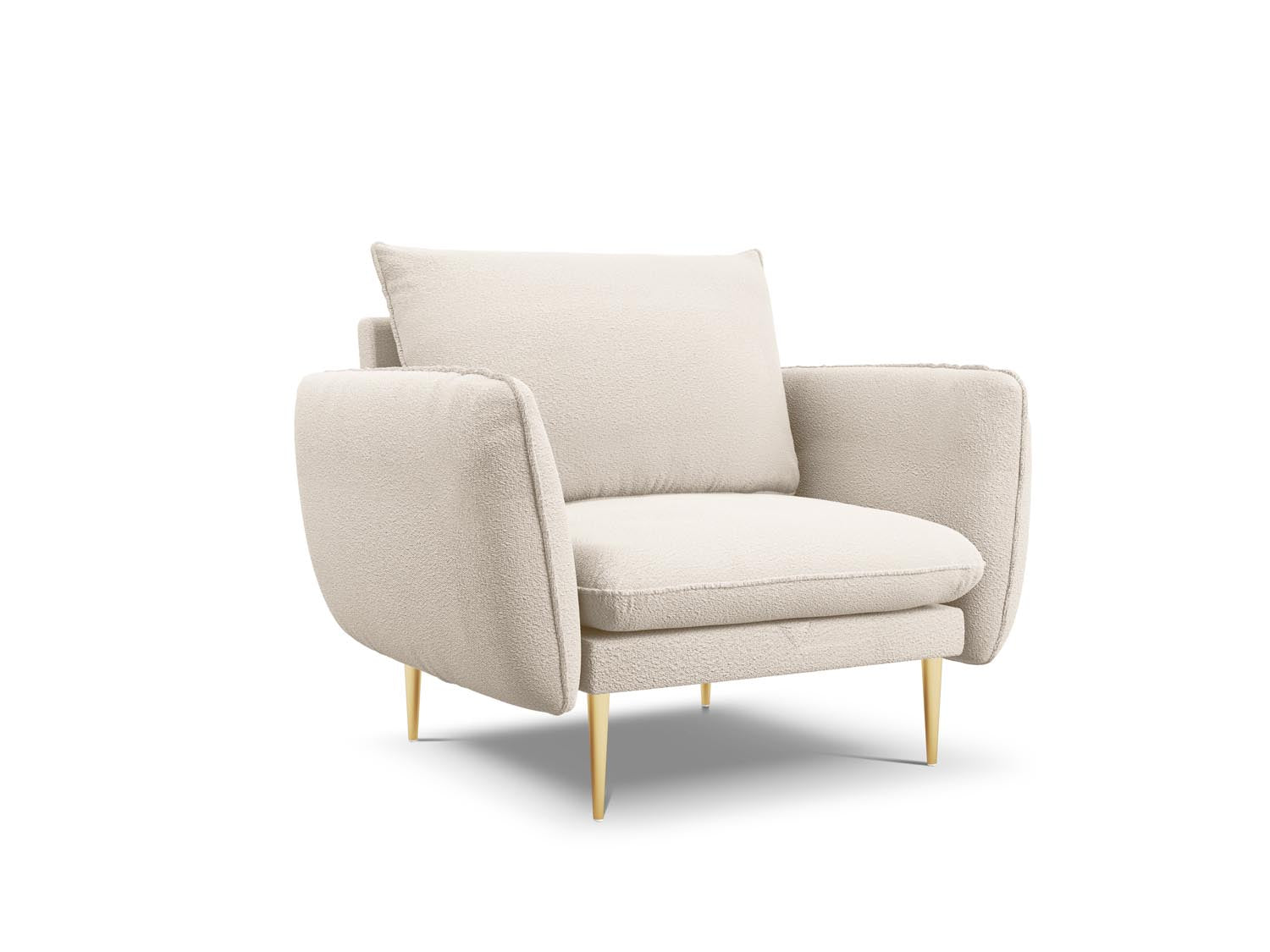 Vienna Boucle Sessel 1 Sitz 94cm in Beige/Gold präsentiert im Onlineshop von KAQTU Design AG. Sessel ist von Cosmopolitan Design